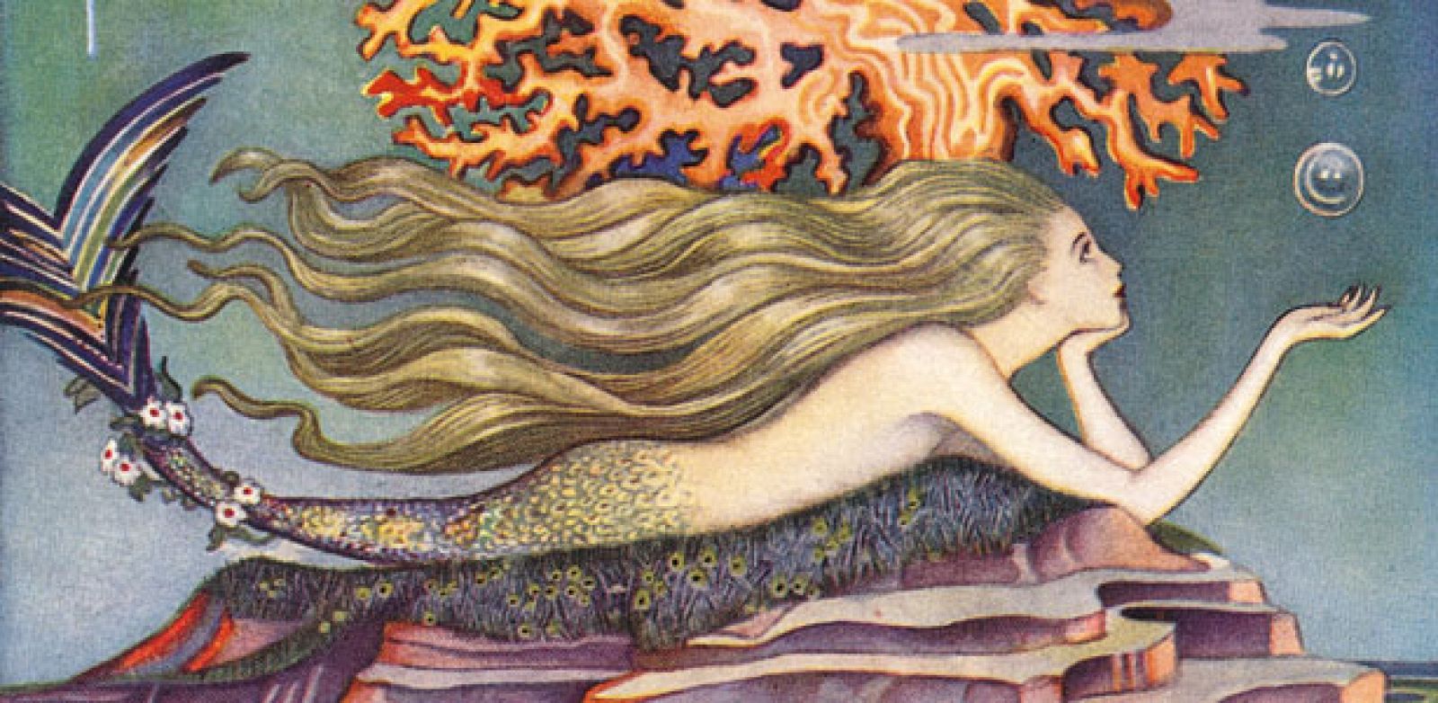 Fragmento de una ilustración para 'La Sirenita', de la artista británica Jennie Harbour, 1932.