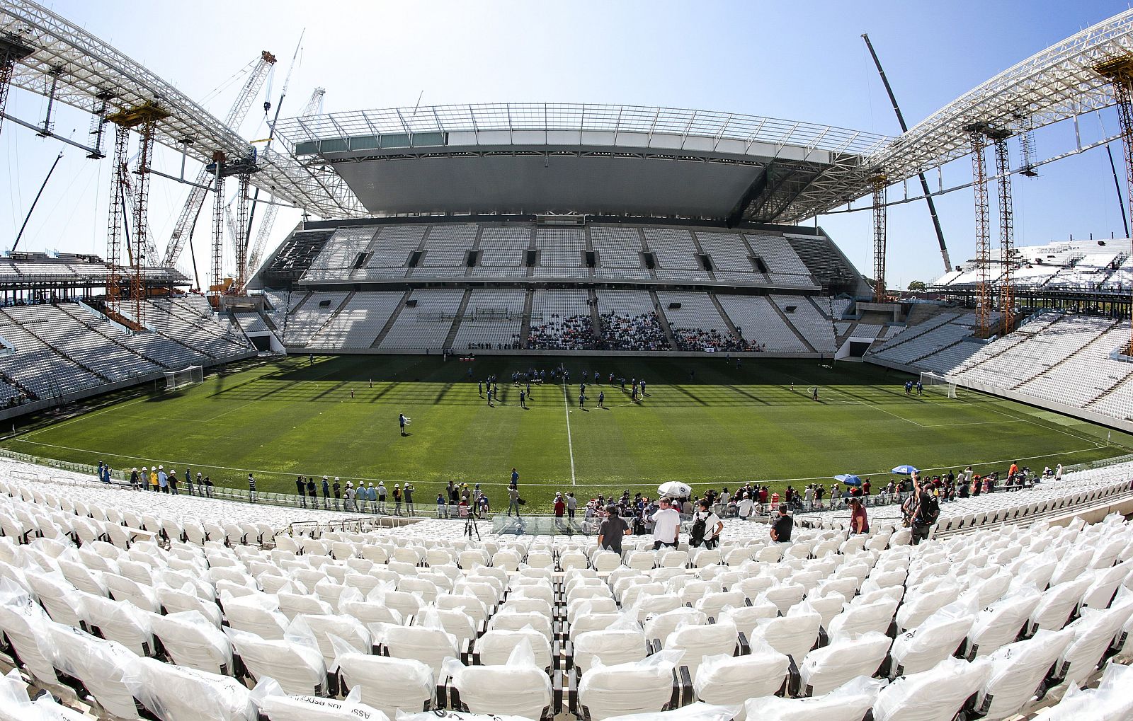 El estadio Arena de Sao Paulo, en construcción.