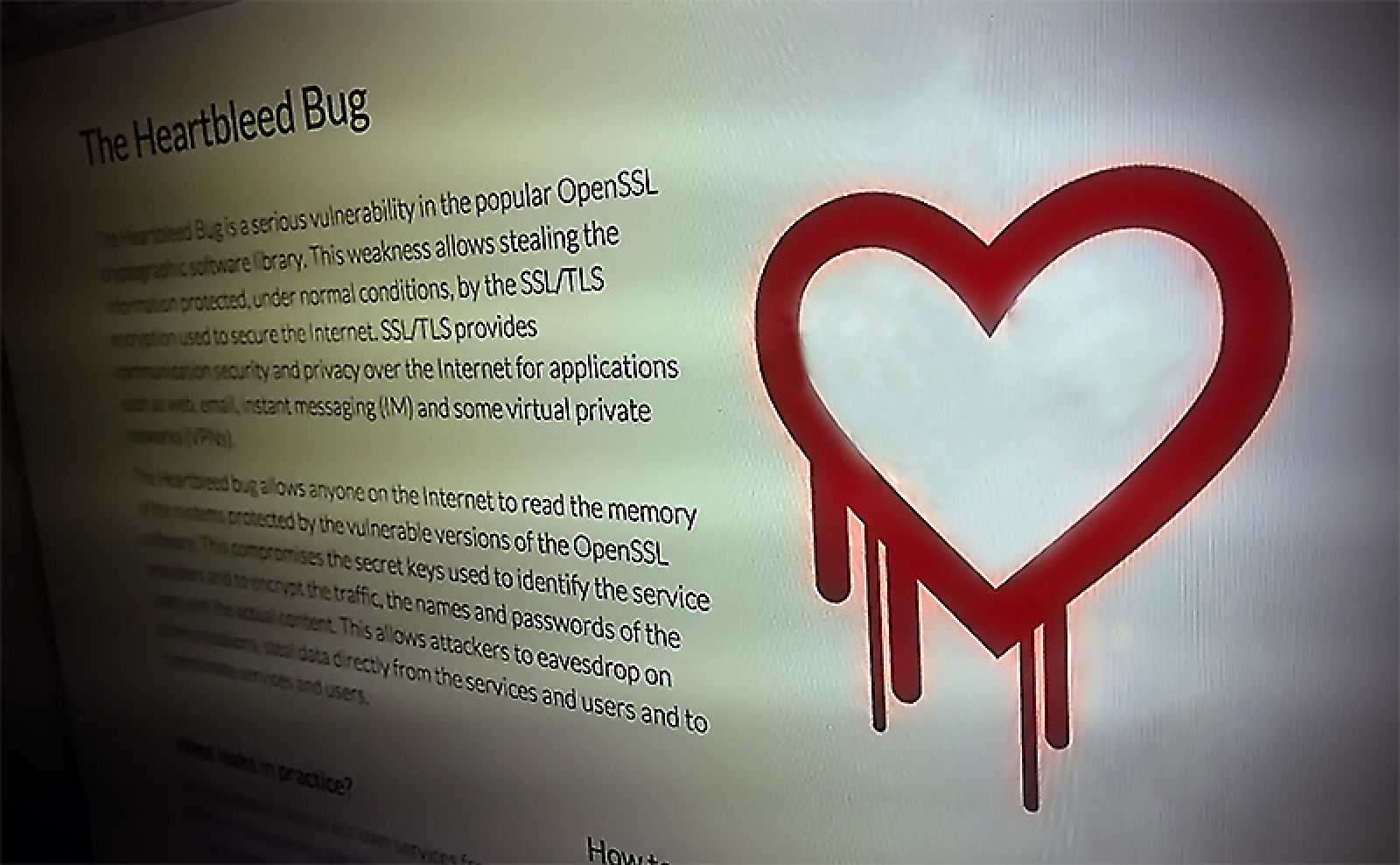 La página que habla del error Heartbleed.