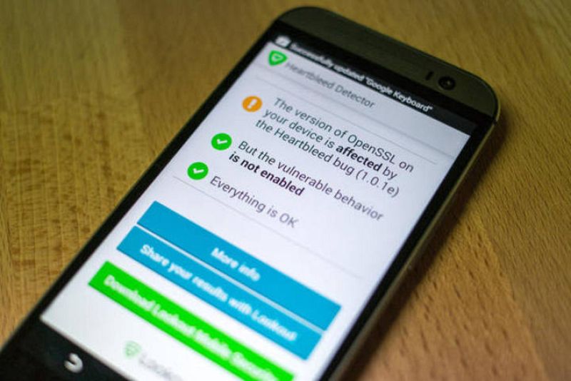 Comprobación de si un móvil está afectado por Heartbleed.