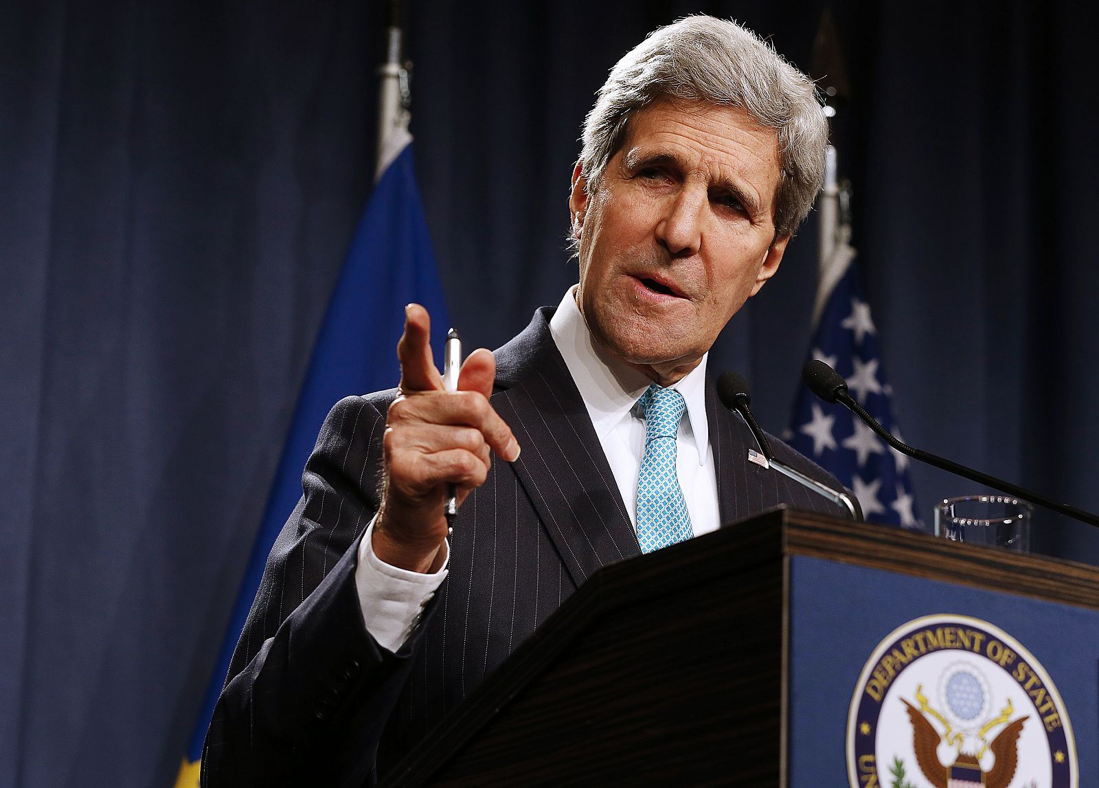 El secretario de Estado de EE.UU. John Kerry, tras la cumbre de Ginebra el pasado 17 de abril.