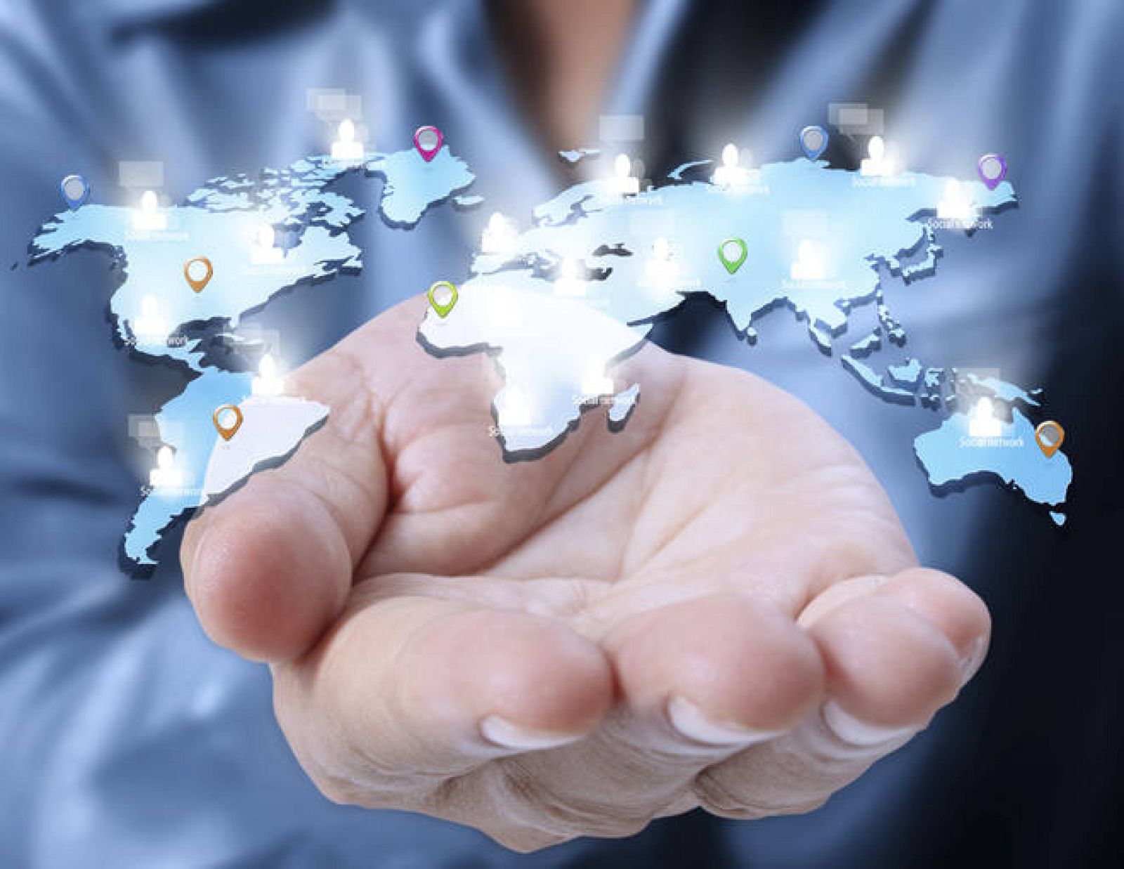  Infografía de un mundo interconectado.