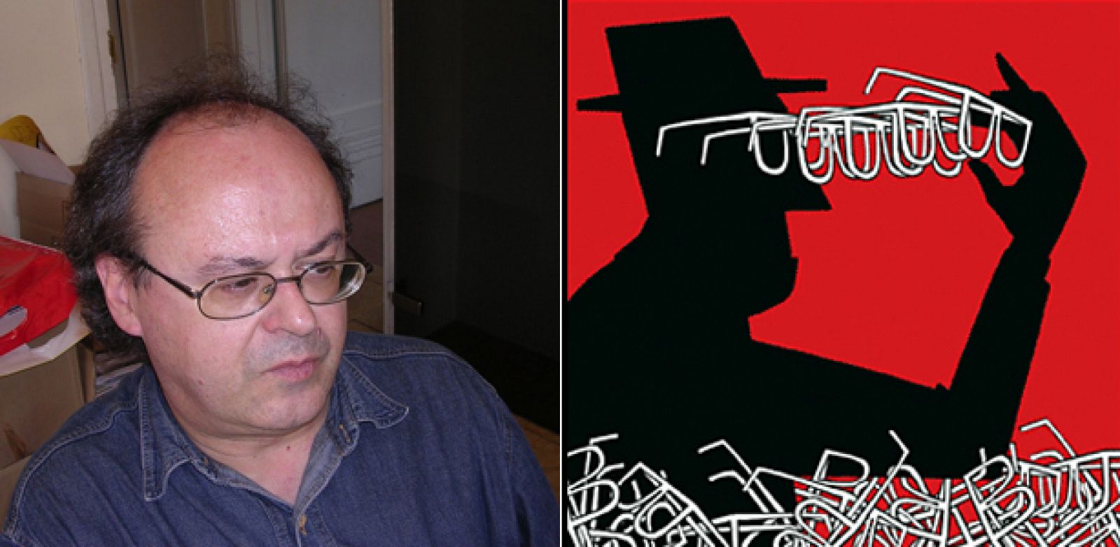 Fotografía de Cifré (sins entido) y uno de sus dibujos