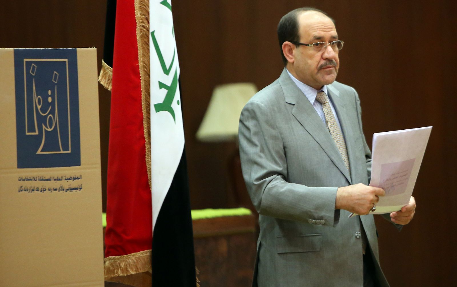 El primer ministro de Irak, Nuri al Maliki, durante las pasadas votaciones