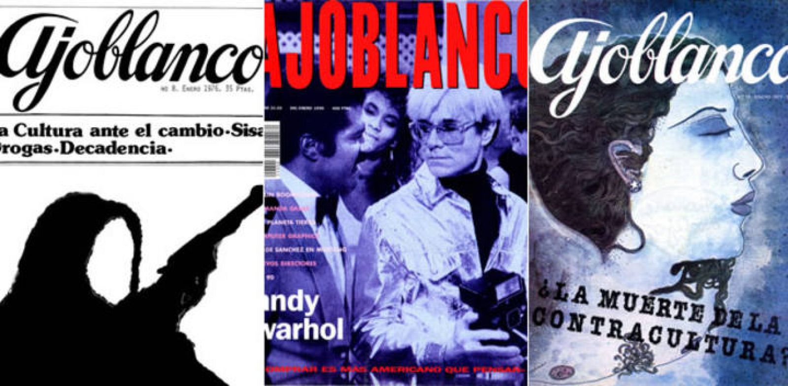 Algunas portadas de la revista 'Ajoblanco'  