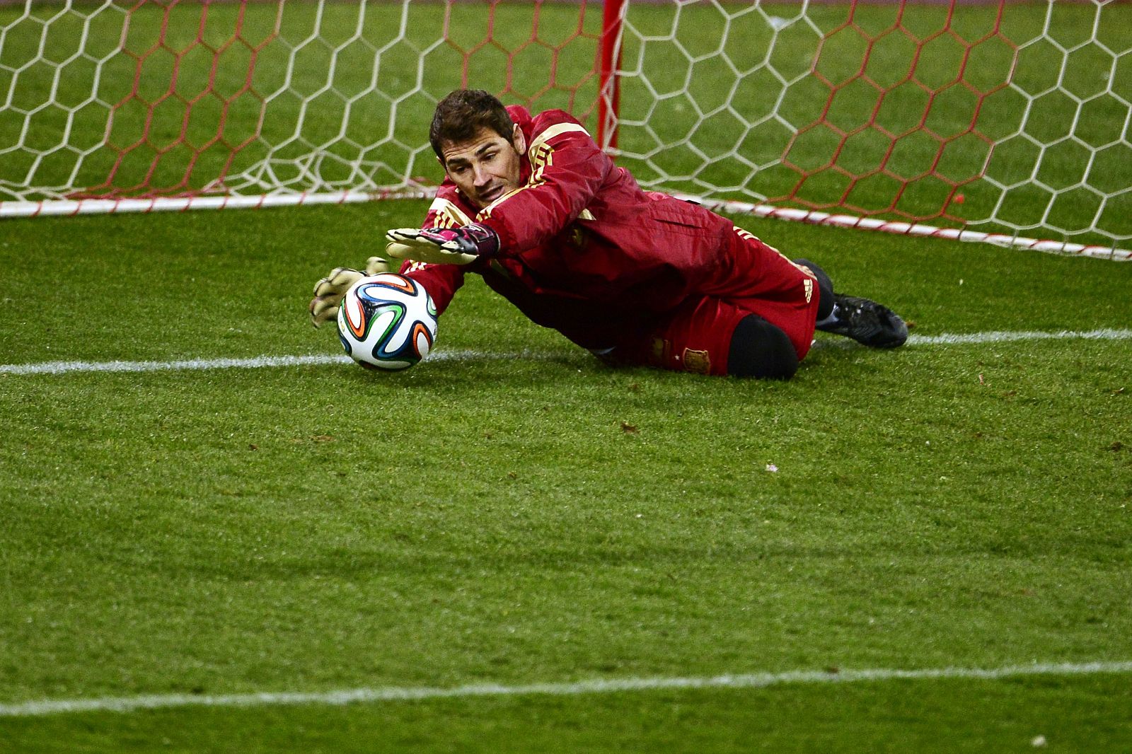 Casillas en un entrenamiento.