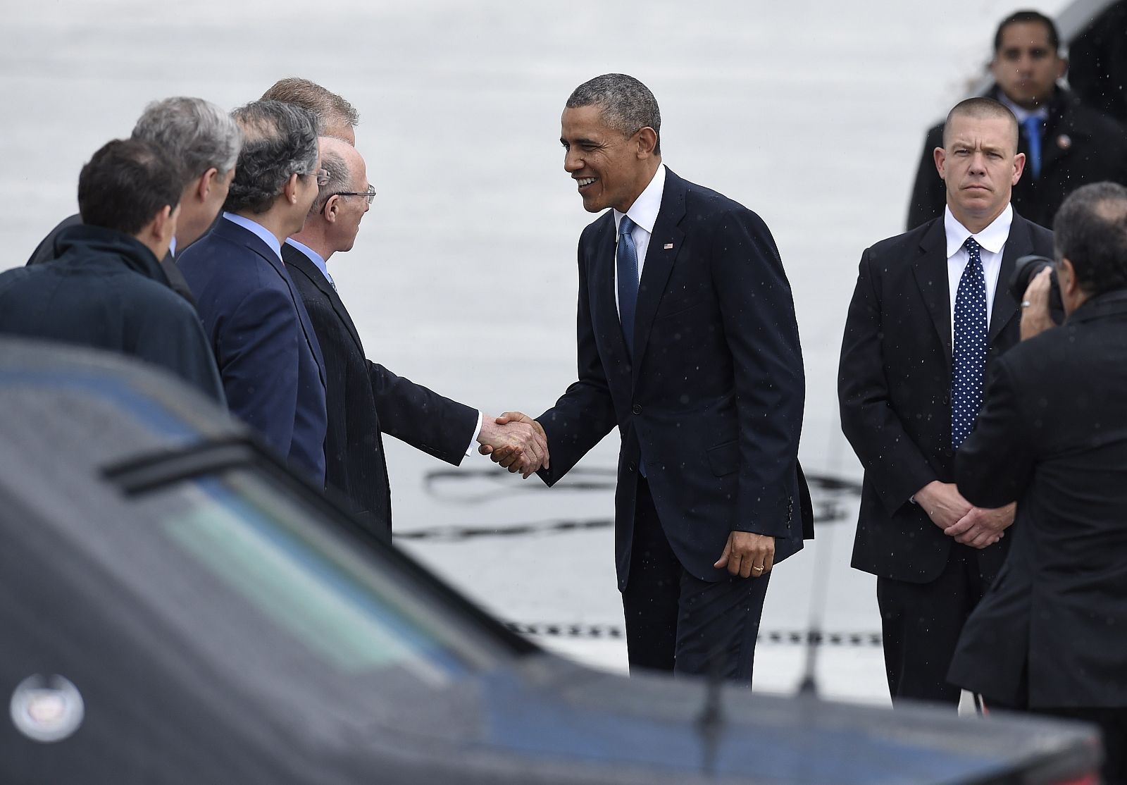 El presidente de EE.UU., Barack Obama, aterriza en Bruselas para asistir a la cumbre del G7.