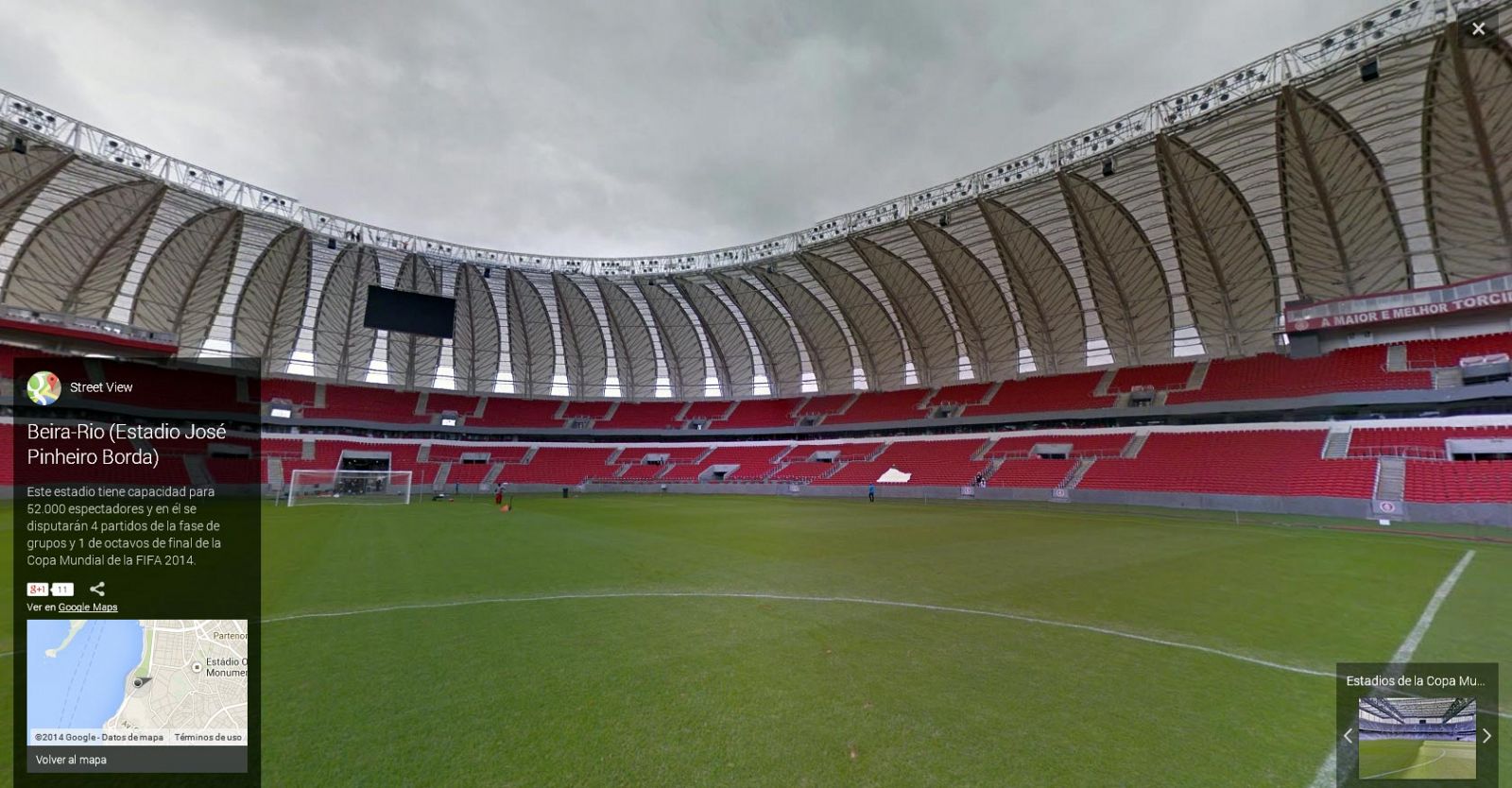 Estadio Beira-Rio, en Porto Alegre (Brasil) con capacidad para 52.000 espectadores.