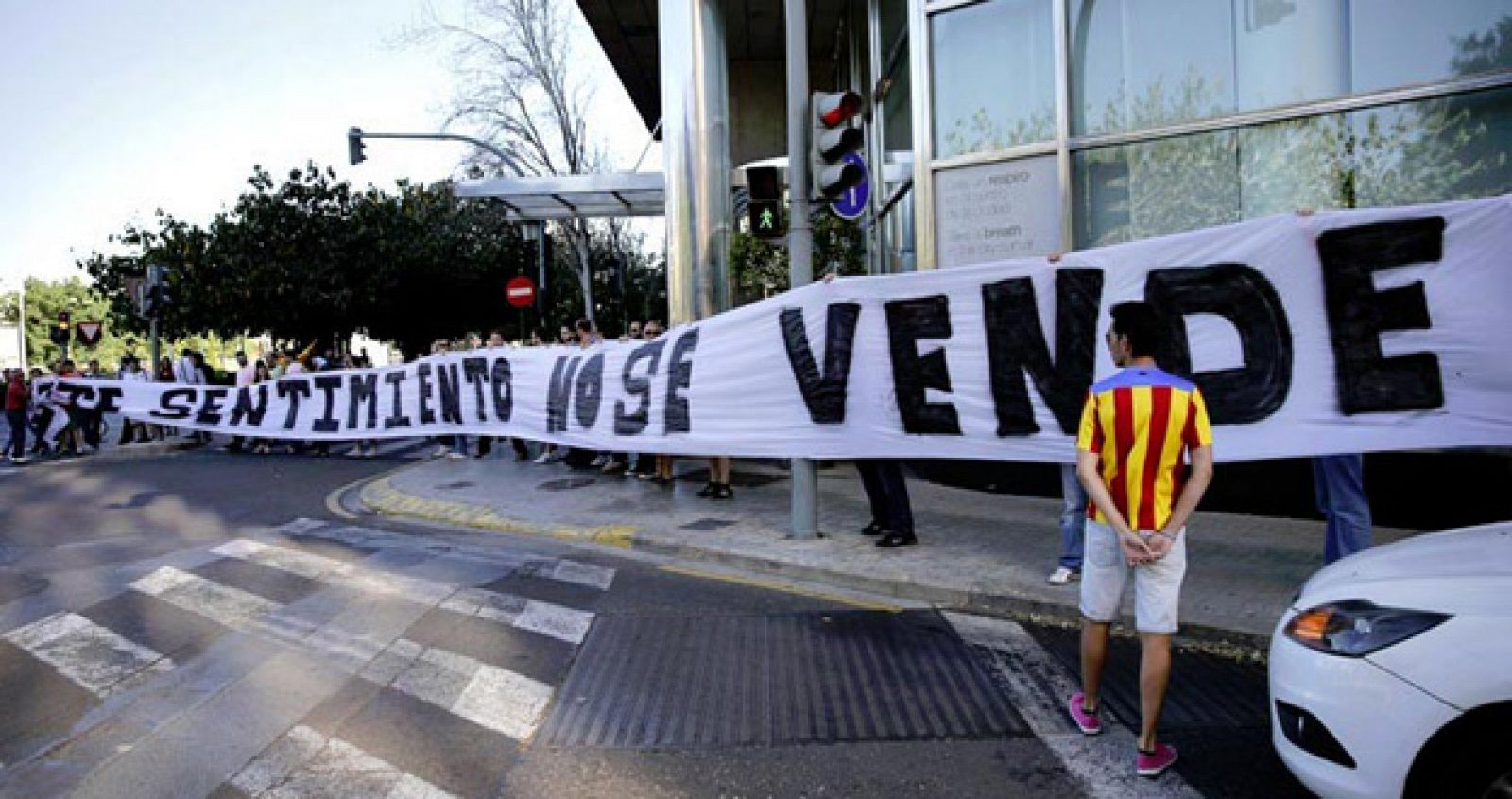 Foto de archivo de aficionados del Valencia CF.