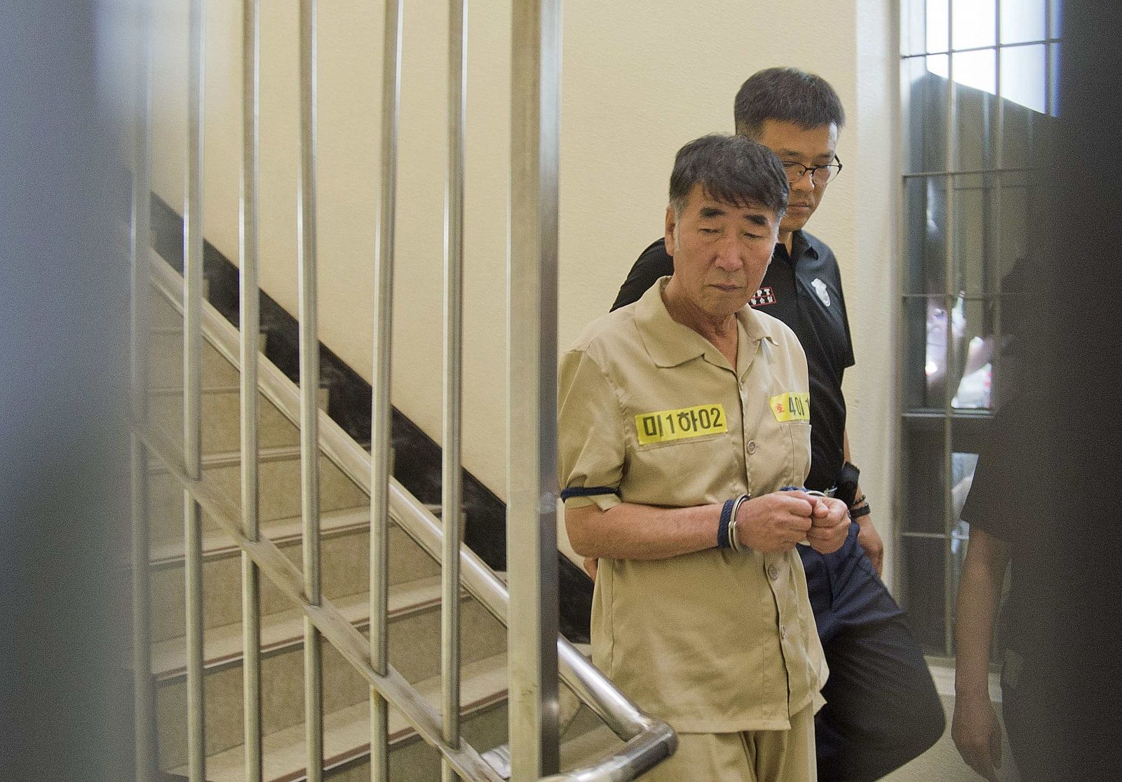 Lee Joon-seok, capitán del ferry Sewol, hundido en Corea del Sur, llega al tribunal que le juzga