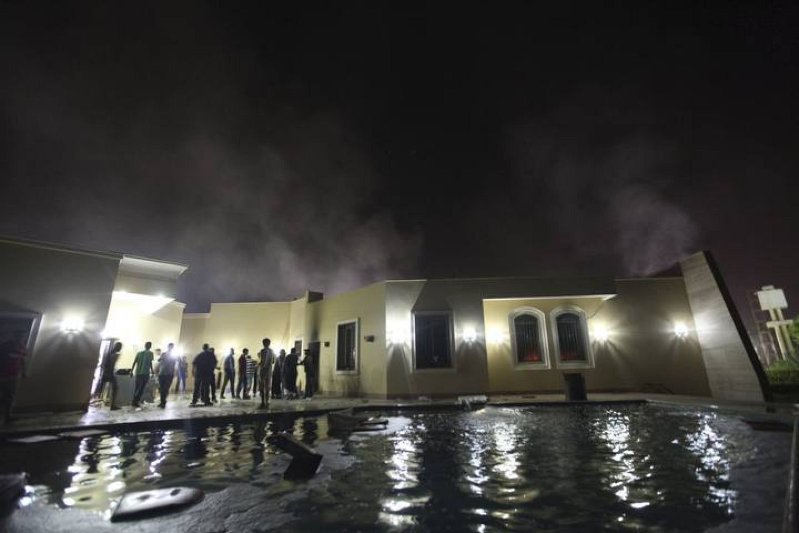 File photo of damage at the U.S. Consulate in Benghazi during a protest