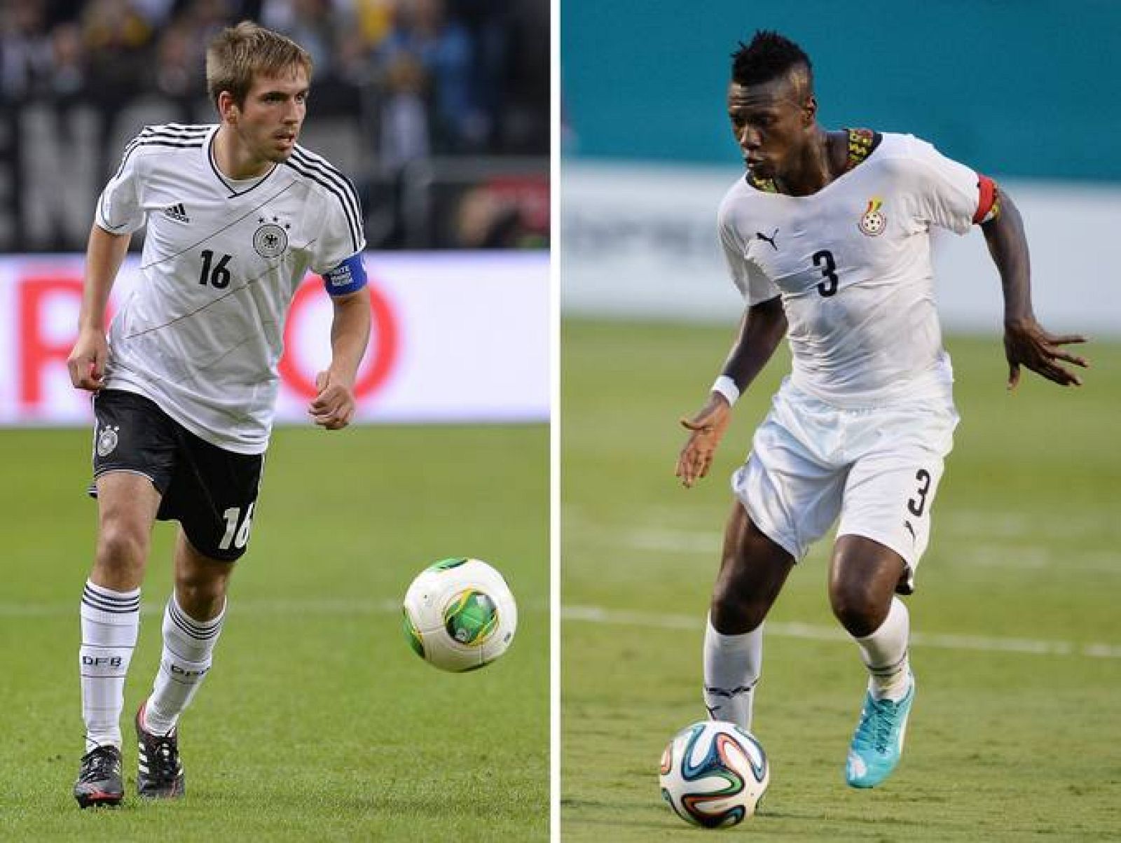 El alemán Mario Götze y el ghanés Asamoah lideran el ataque de sus seleciones