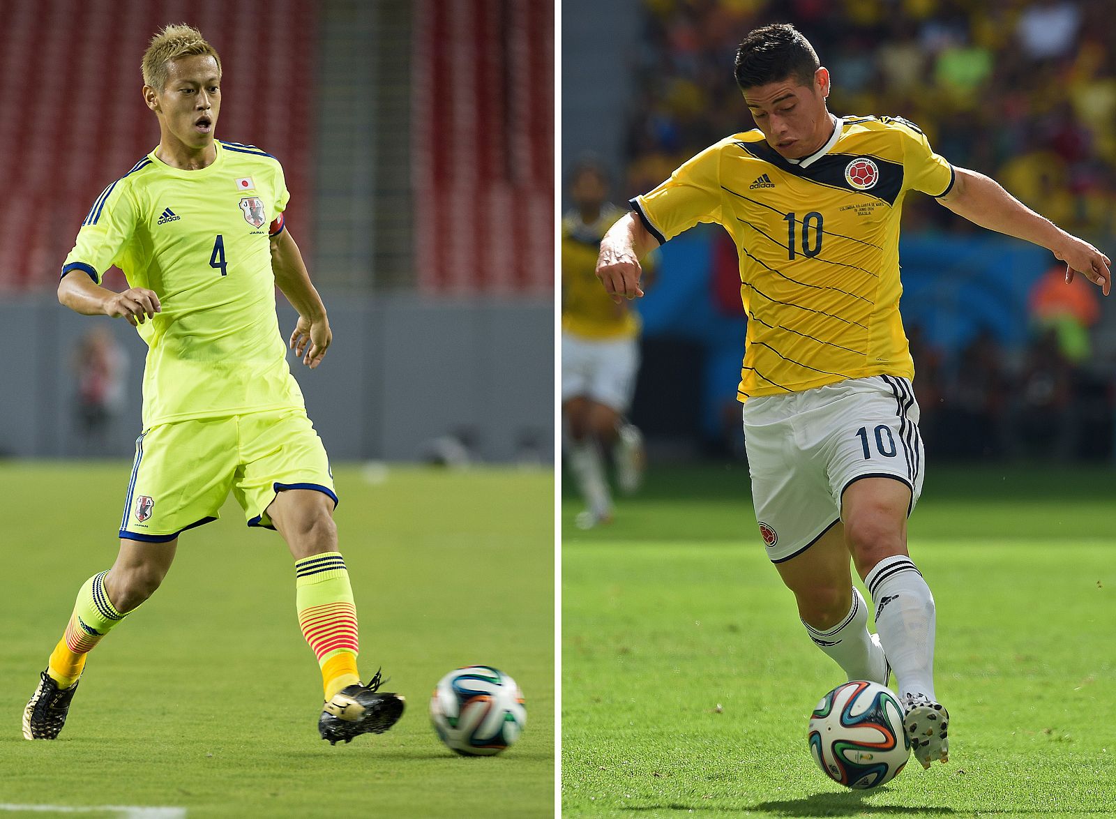 El japonés Keisuke Honda y el colombiano Raymond James