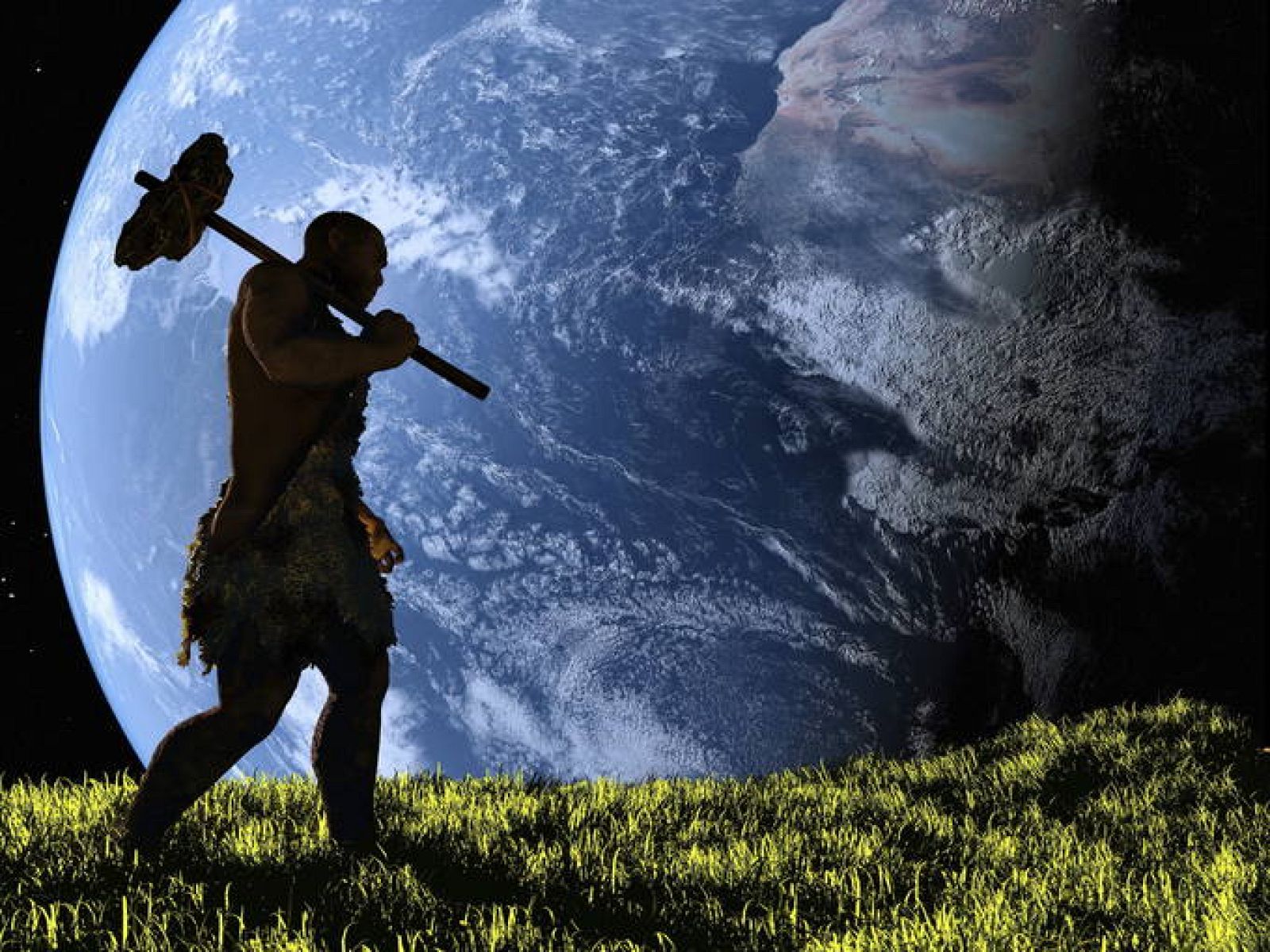 Recreación gráfica de un hombre primitivo