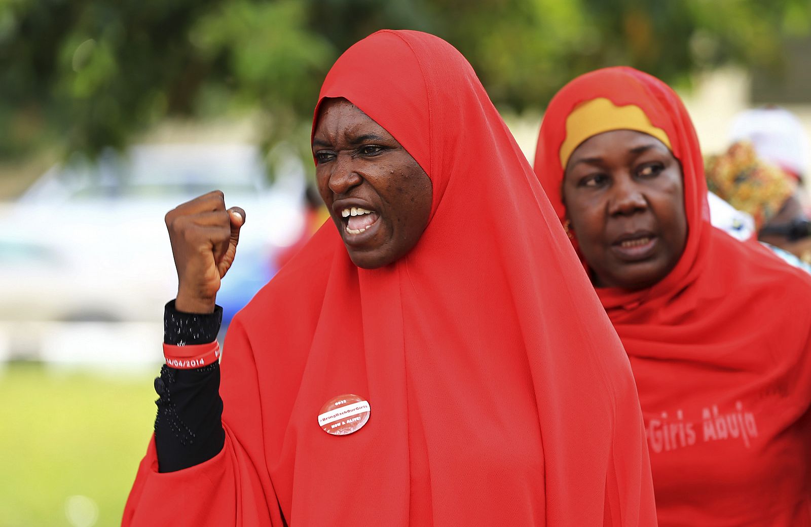 Activista de la campaña #BringBackOurGirls en Abuja, Nigeria, el 2 de julio