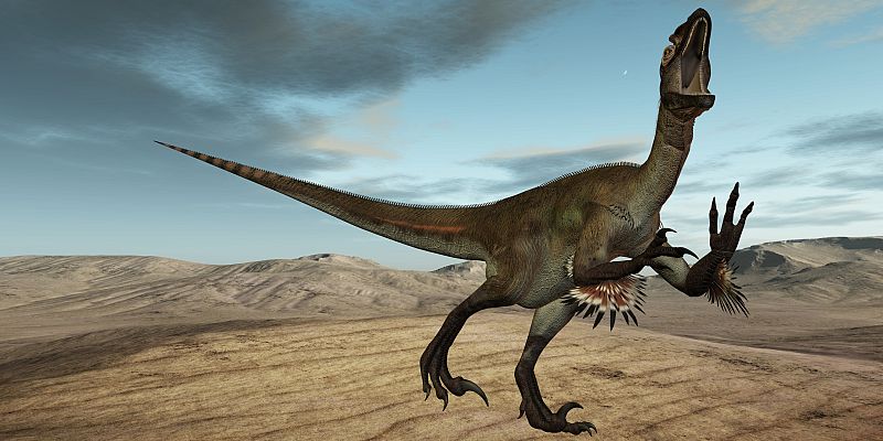 Utahraptor ostrommayorum, un dinosaurio terópodo.