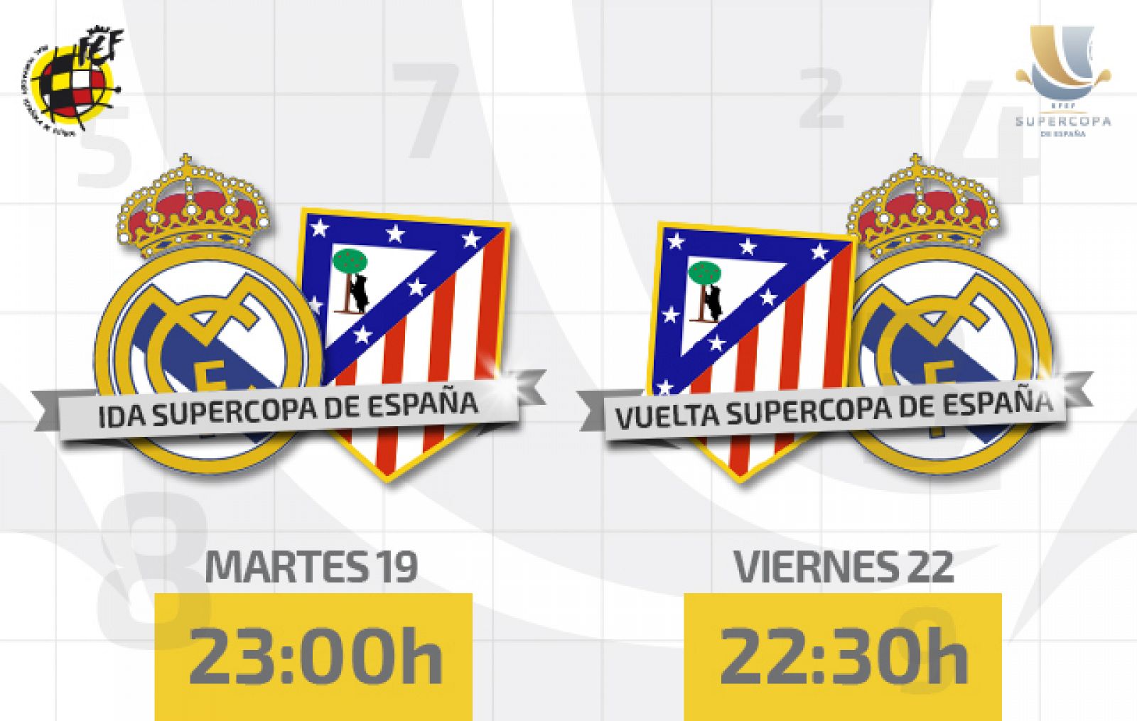 Horarios de la Supercopa de España.