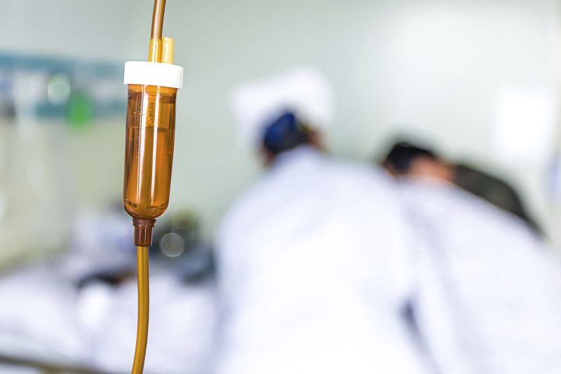 Tubo de administración de quimioterapia.