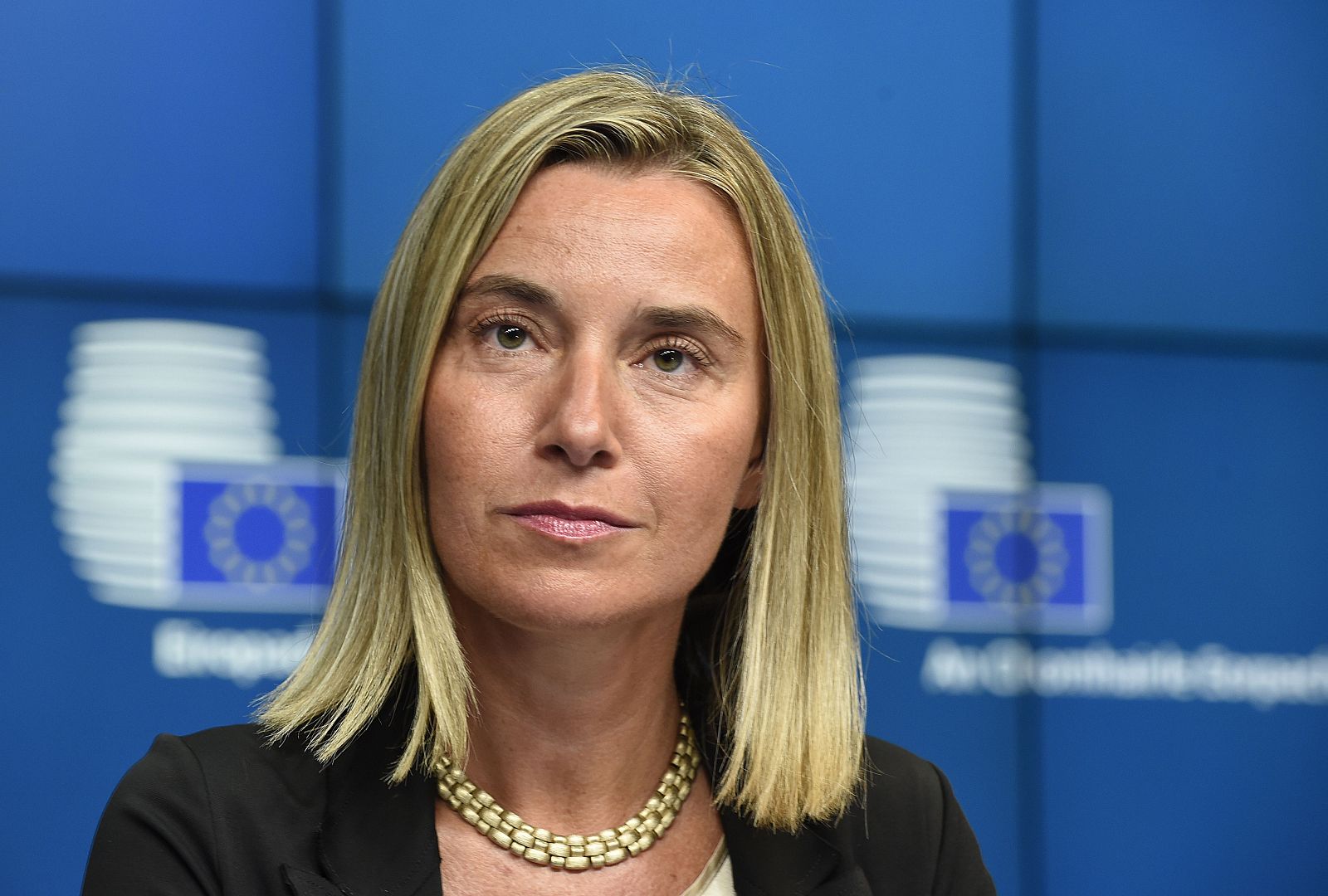 La ministra italiana de Asuntos Exteriores, Federica Mogherini, después de ser elegida jefa de la diplomacia europea.