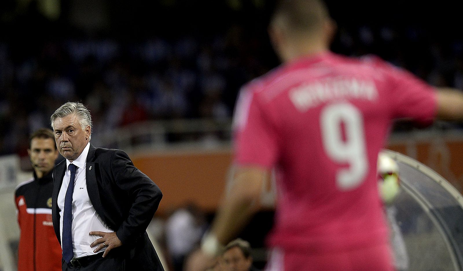 Imagen del entrenador Carlo Ancelotti durante el partido.