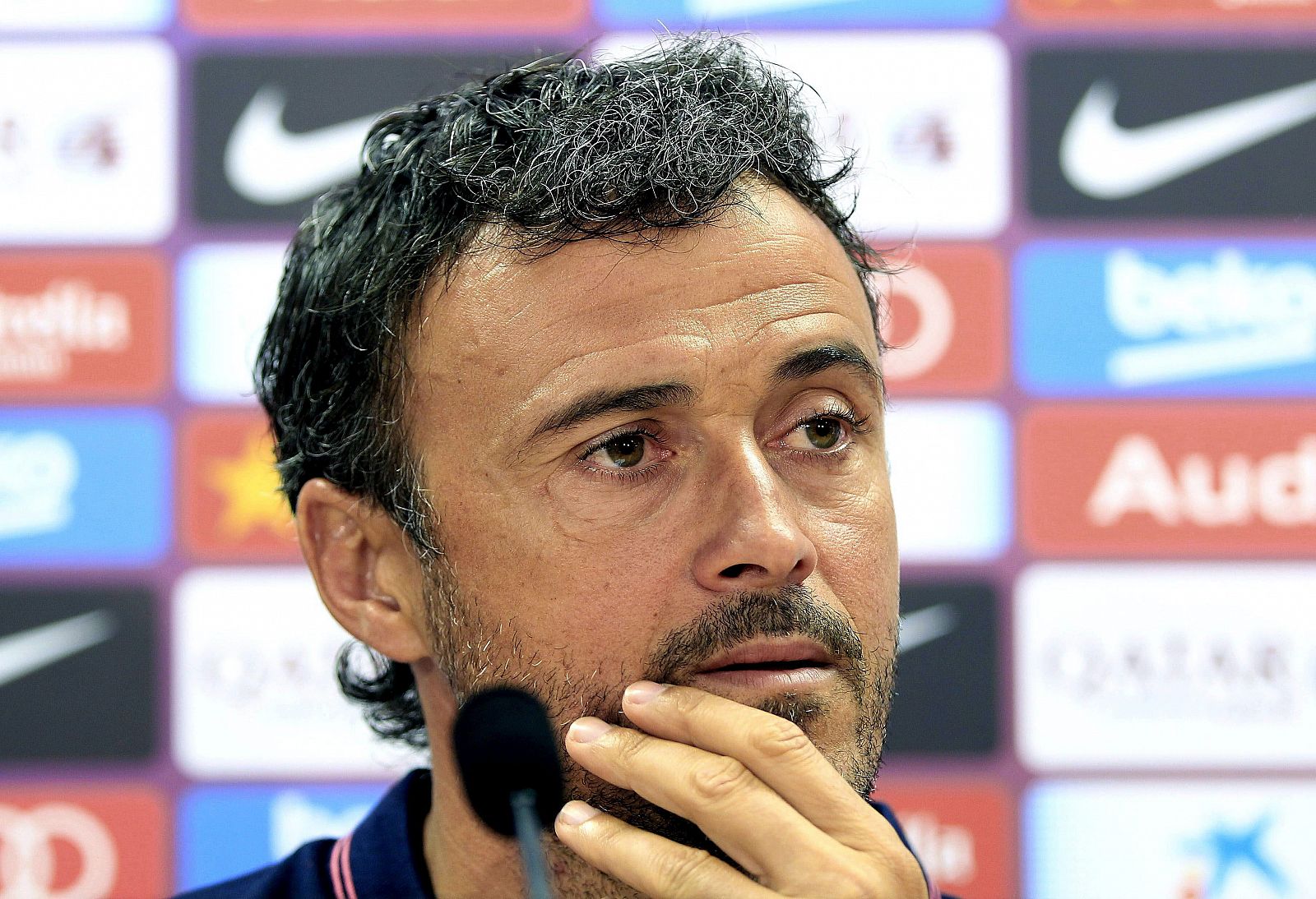 El entrenador del FC Barcelona, Luis Enrique, en rueda de prensa.