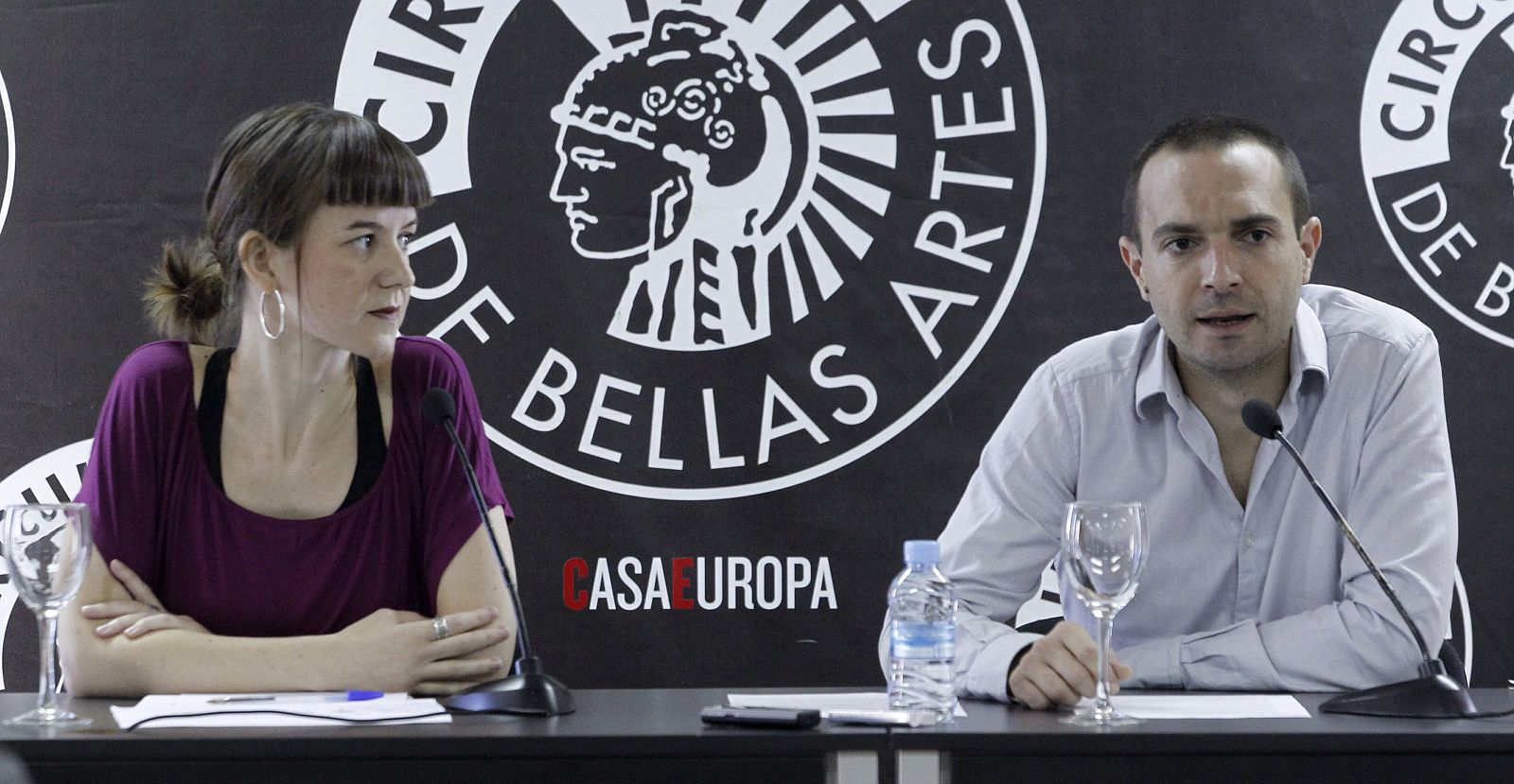 Lucía Ayala y Luis Alegré, coordinadores del equipó técnico de Podemos.