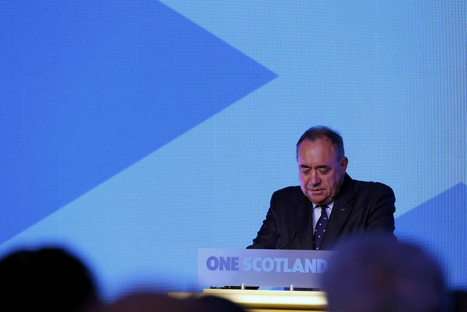 El ministro principal de Escocia, Alex Salmond, en su comparecencia tras el referéndum de independencia