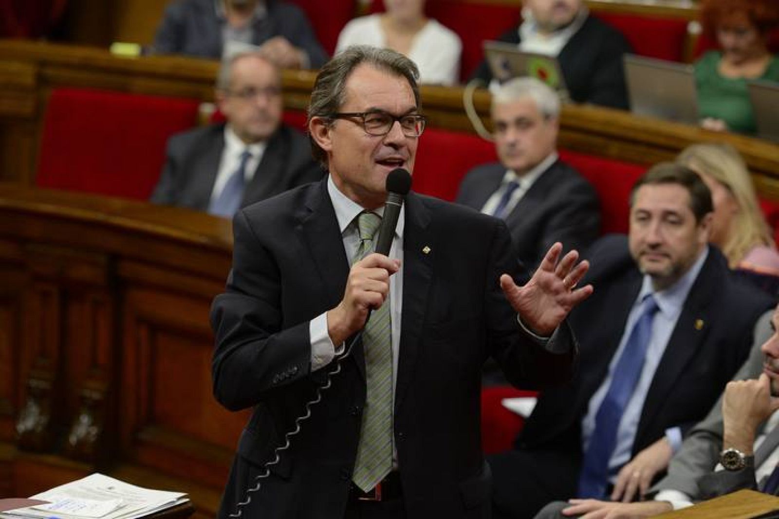 El presidente de Cataluña, Artur Mas, en el Parlament