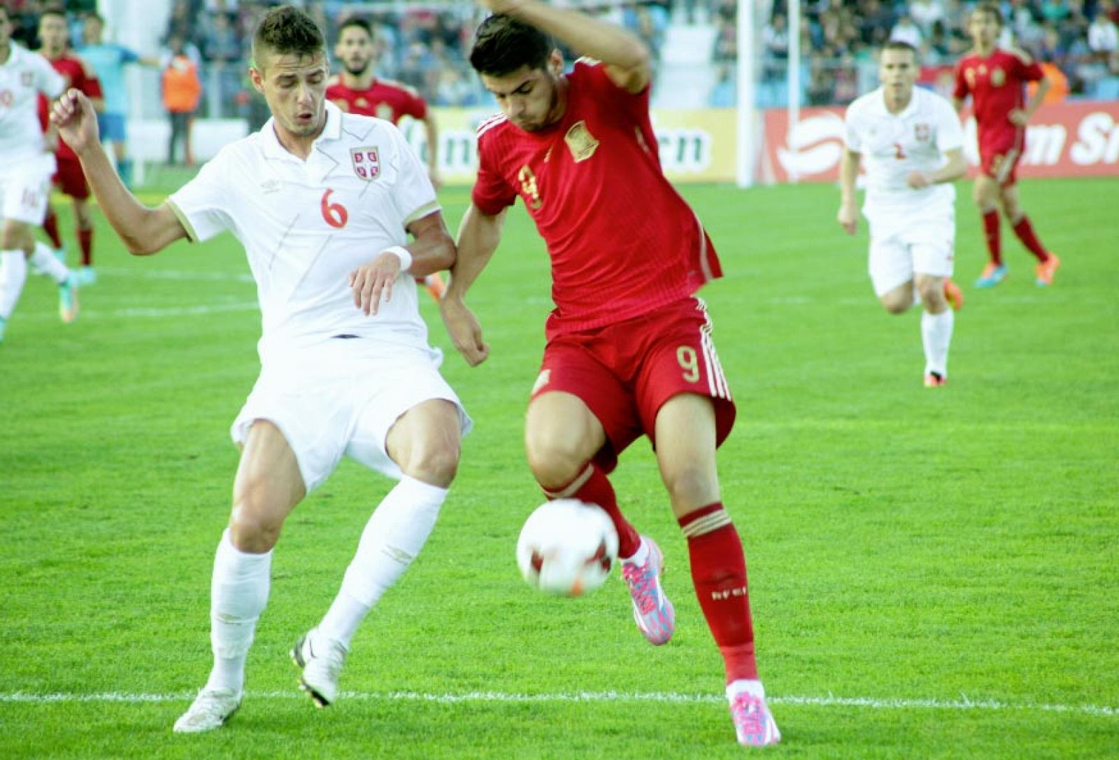 El delantero español Álvaro Morata, durante el partido contra Serbia
