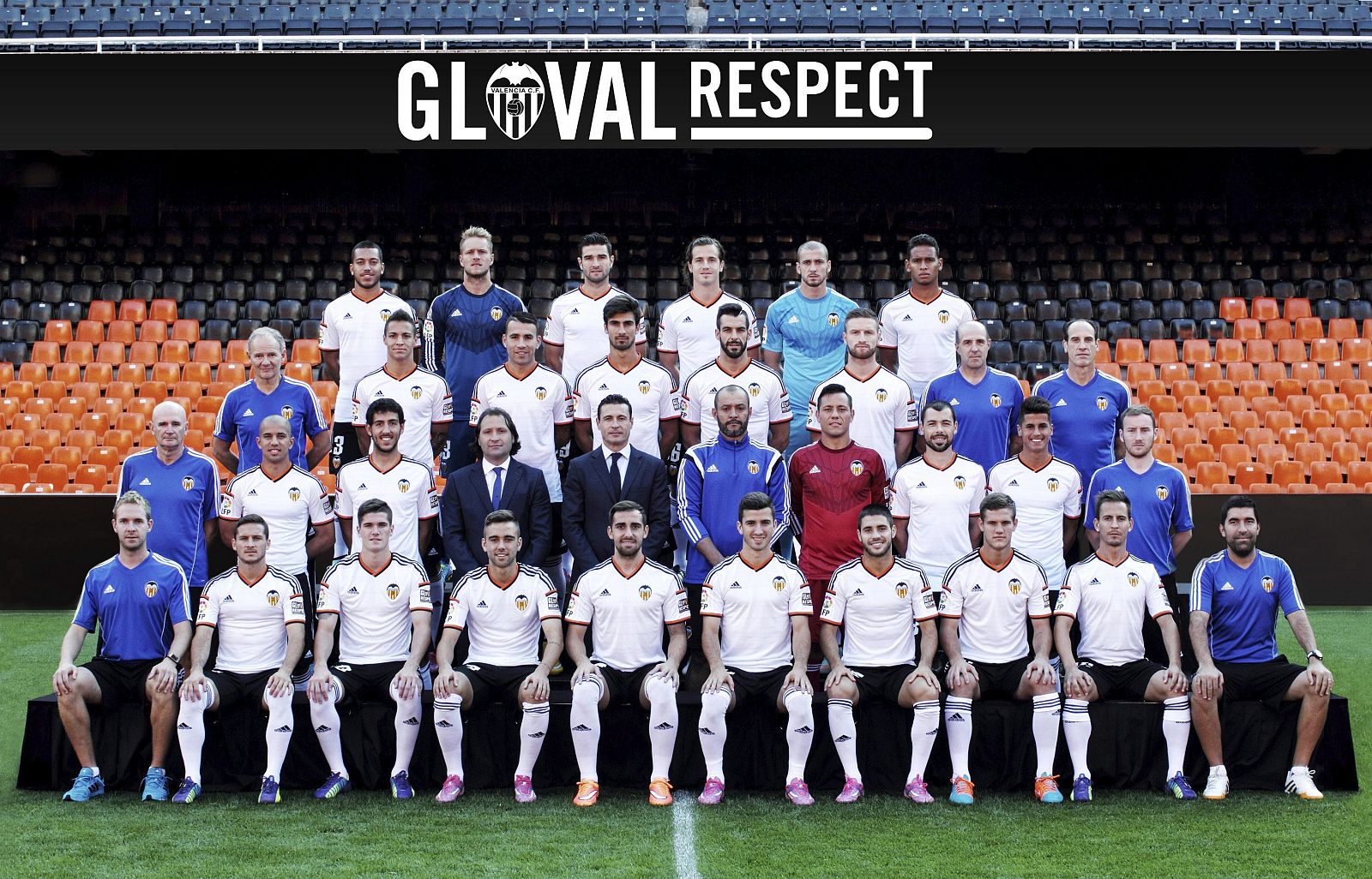 Foto oficial de la plantilla del Valencia Club de Fútbol para la temporada 2014/2015