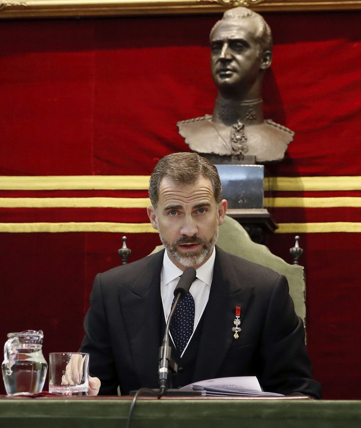 El rey Felipe durante la apertura solemne del curso de las ocho Reales Academias