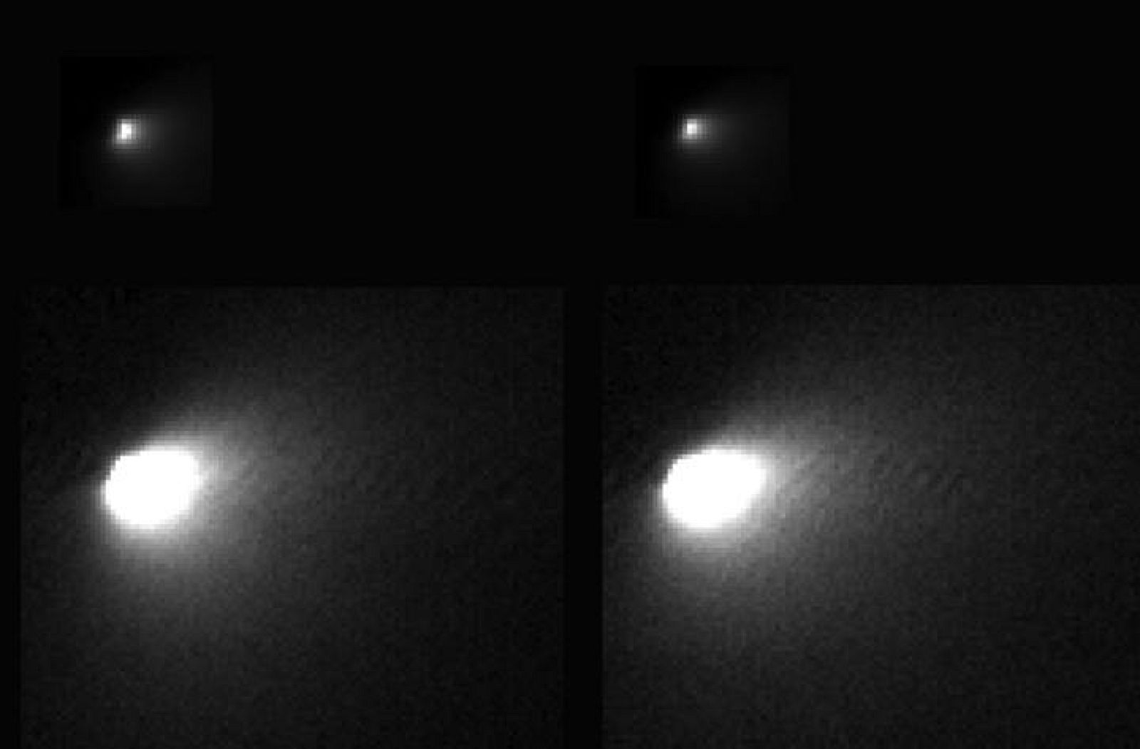Imágenes tomadas por la sonda Mars Reconnaissance Orbiter de la NASA del cometa Siding Spring.