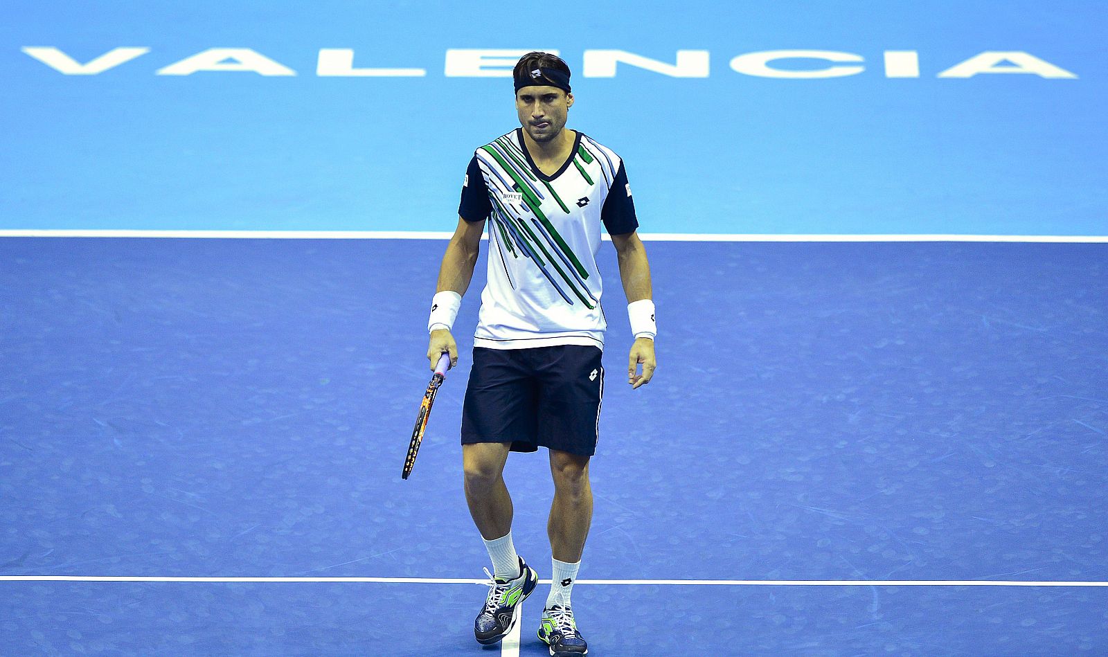 El tenista español David Ferrer, durante el pasado Masters 500 de Valencia.