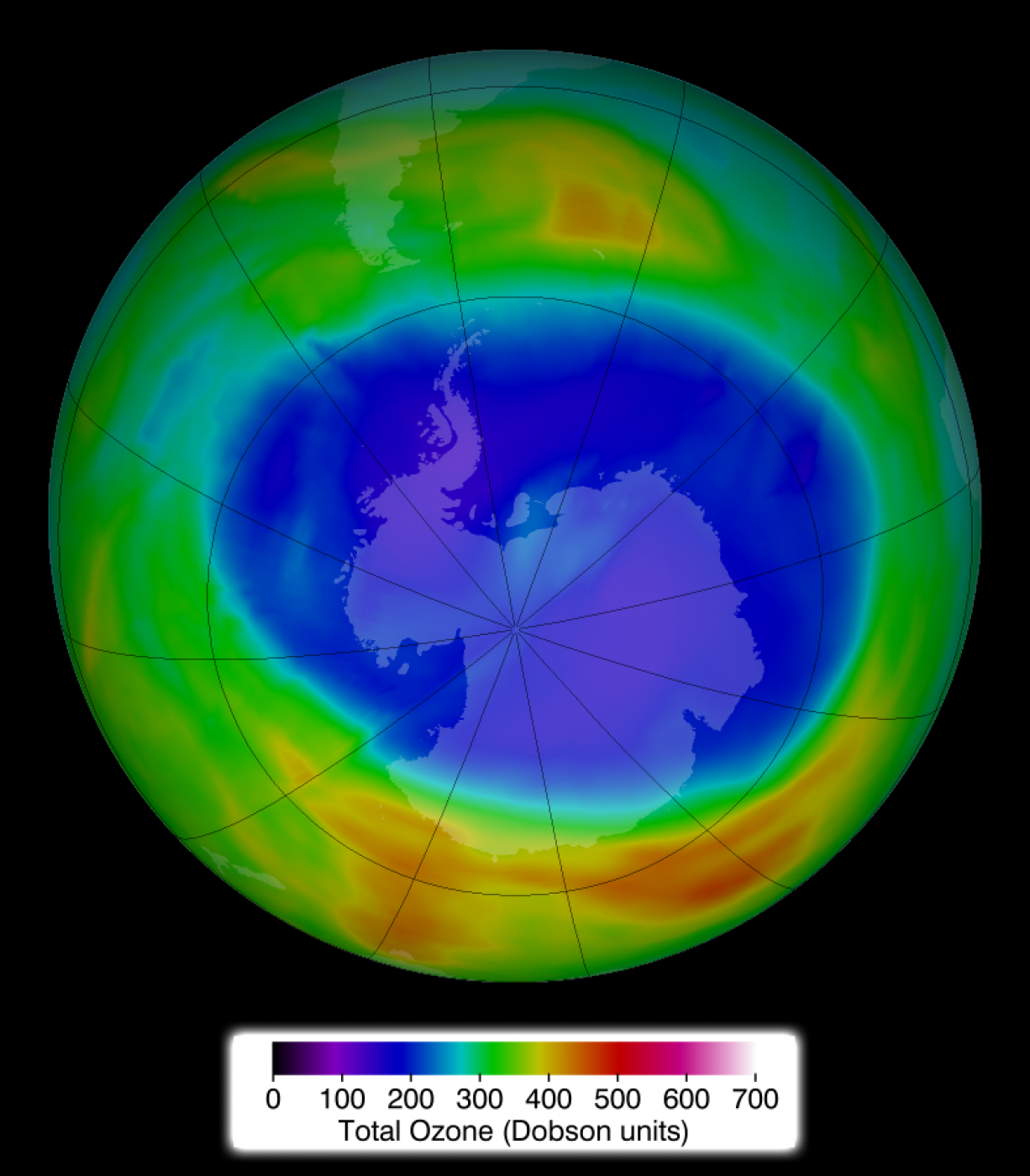 Agujero de la capa de ozono en una imagen de archivo del año 2014