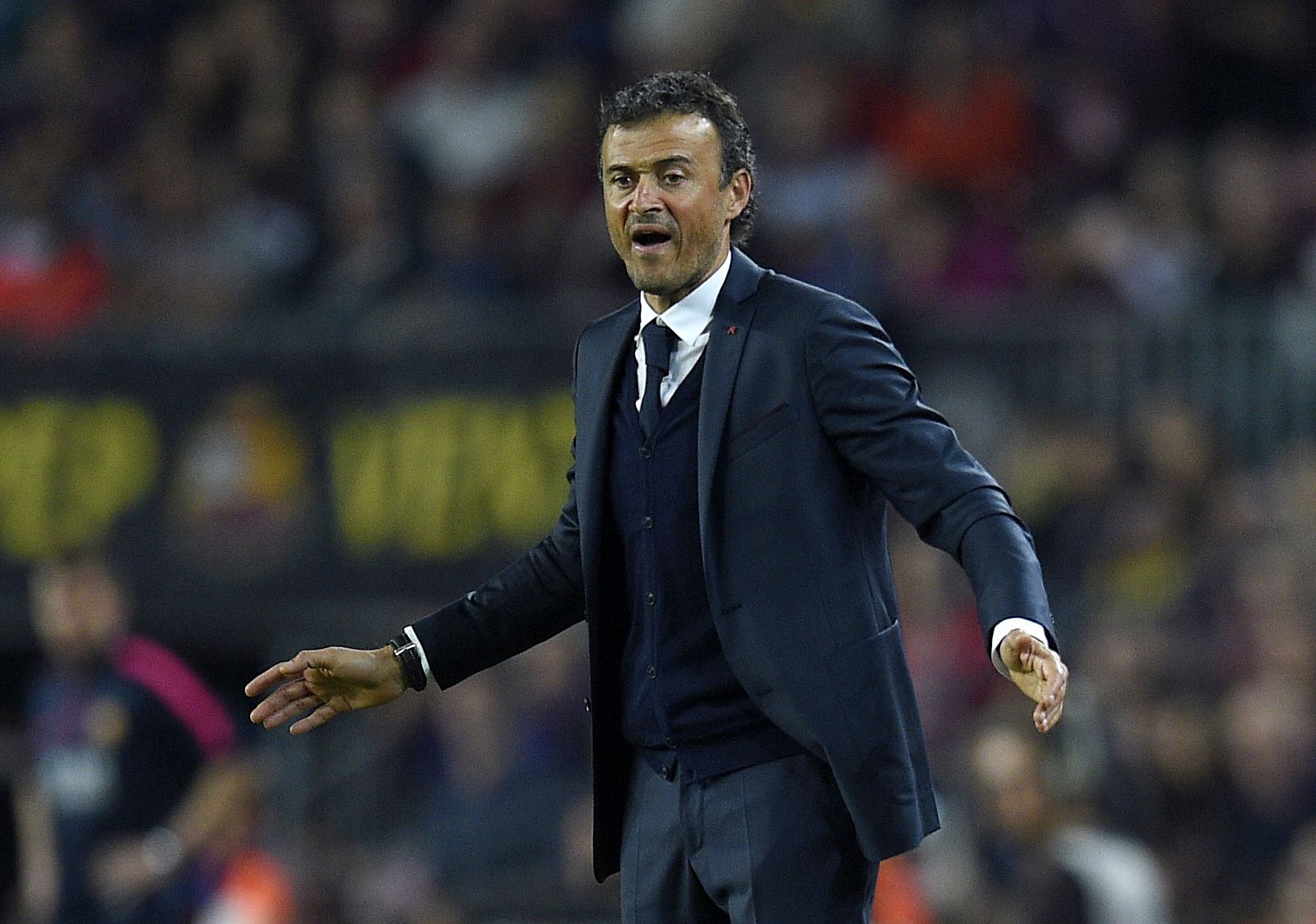 Luis Enrique, en el partido contra el Celta.