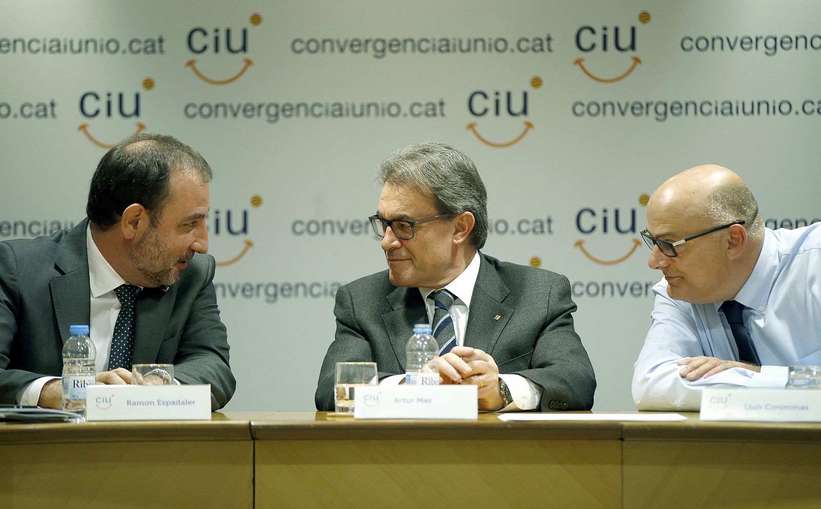 El secretario general de CiU Ramon Espadaler y el presidente de la federación, Artur Mas, durante la Comisión Ejecutiva.