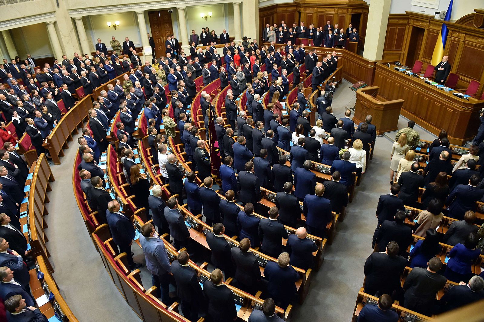 El parlamento ucraniano durante la sesión de este jueves