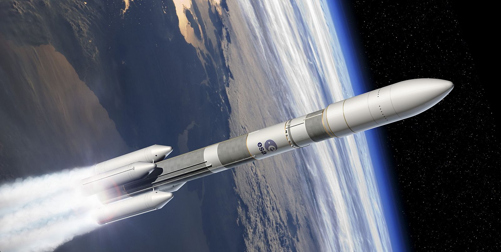 Reproducción artística del futuro cohete de la ESA, el Ariane 6