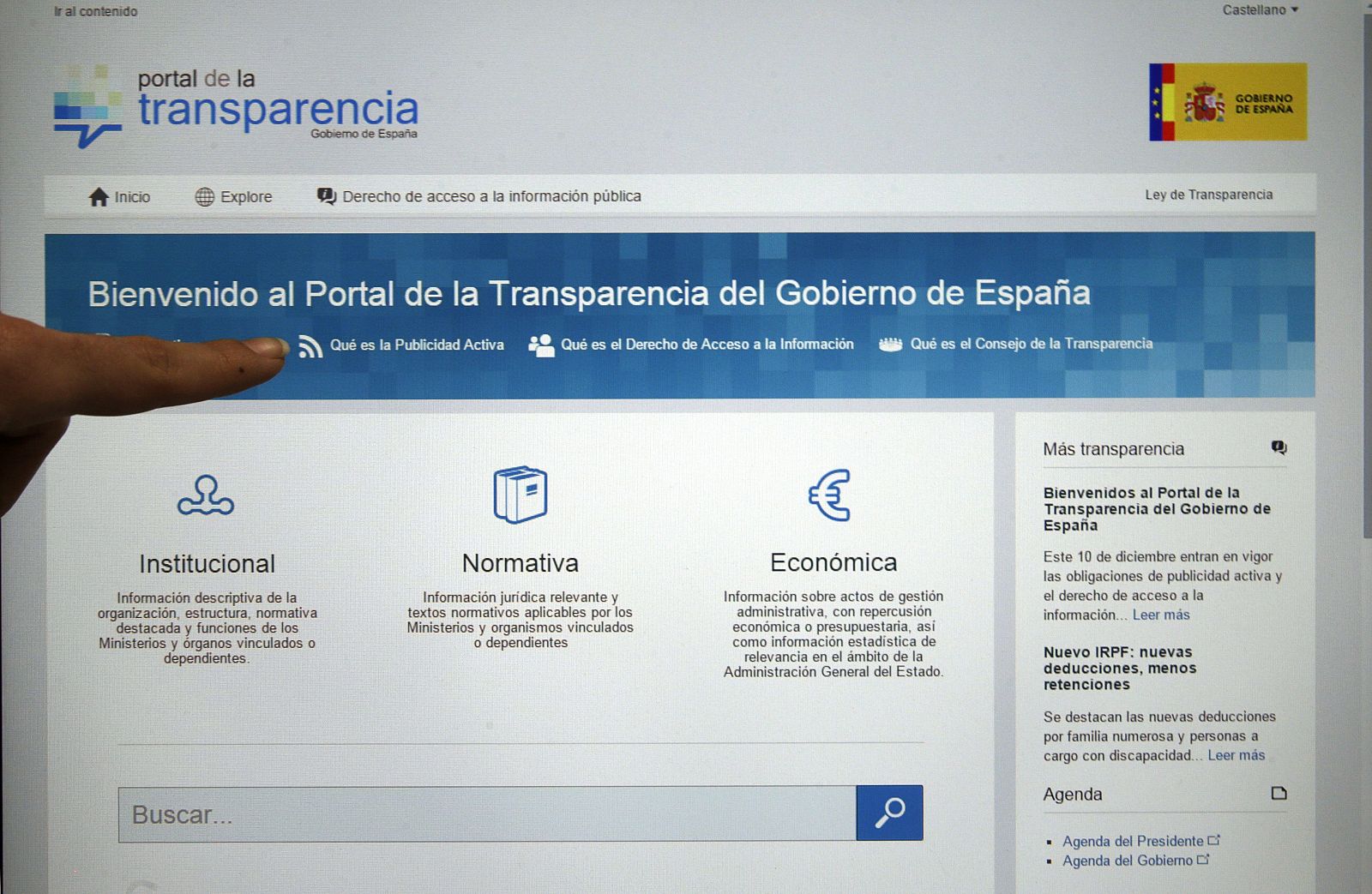El Portal de la Transparencia permite buscar datos y solicitar información adicional.