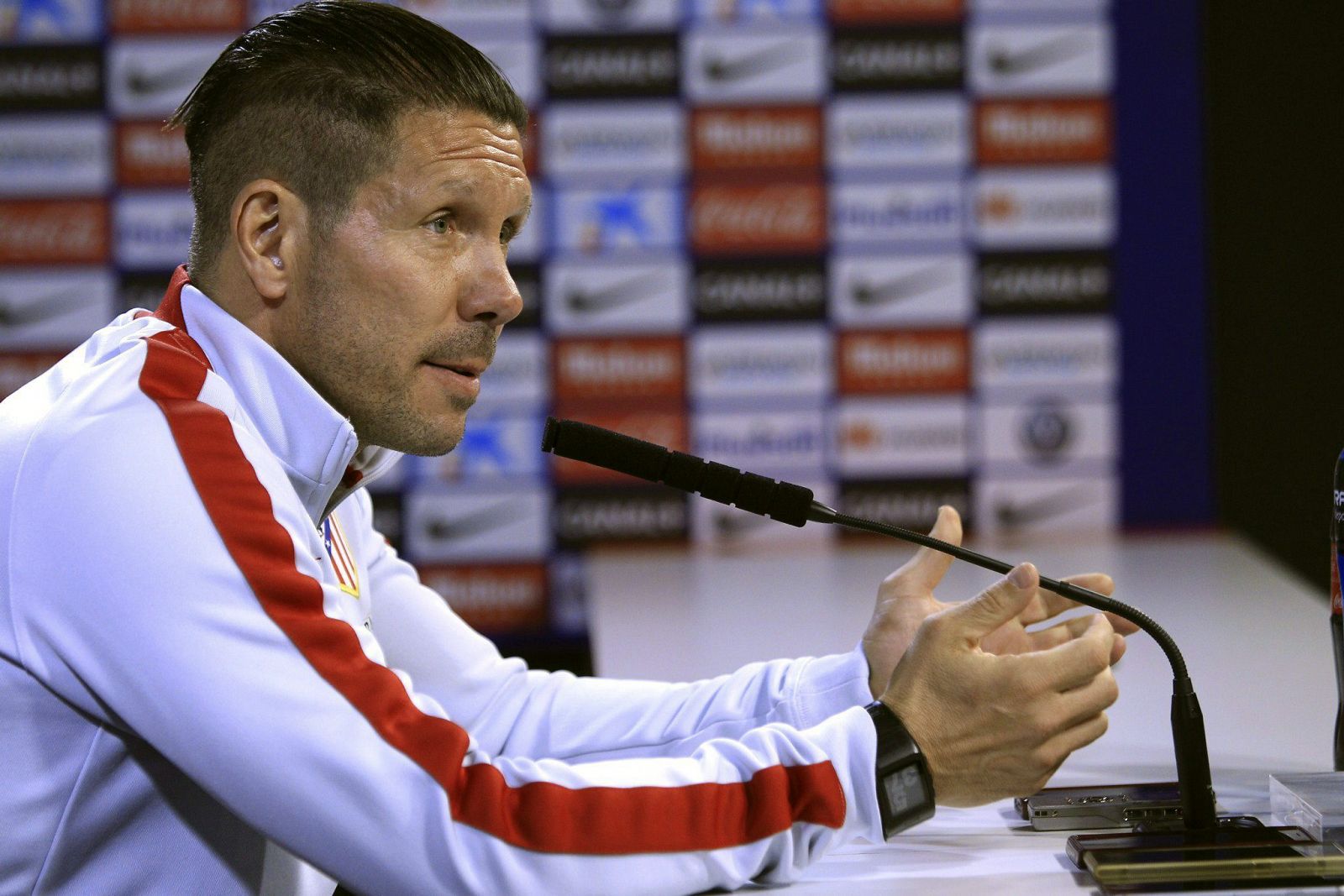 El entrenador del Atlético de Madrid, el argentino Diego Simeone