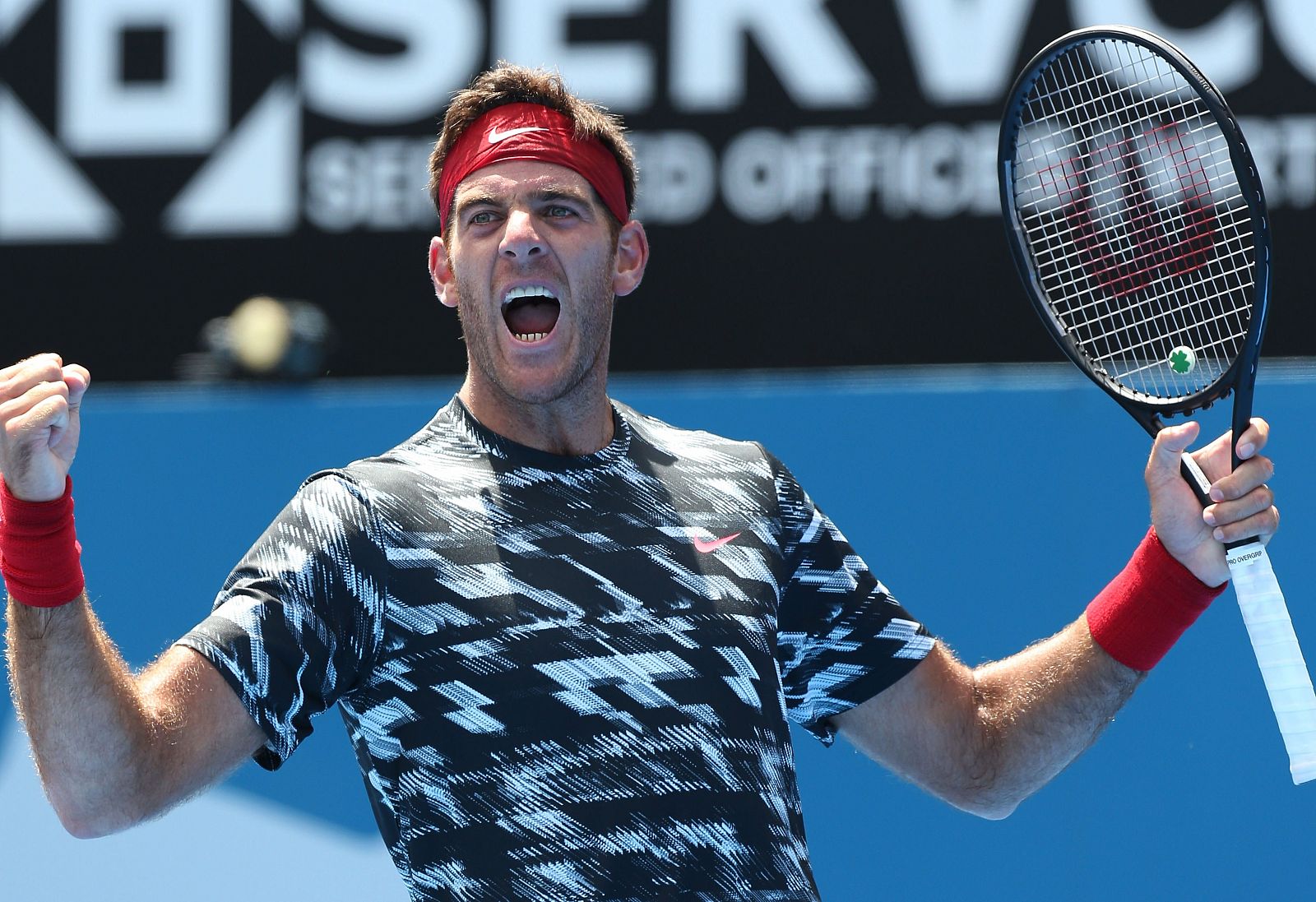 Del Potro, en el partido de su reaparición.