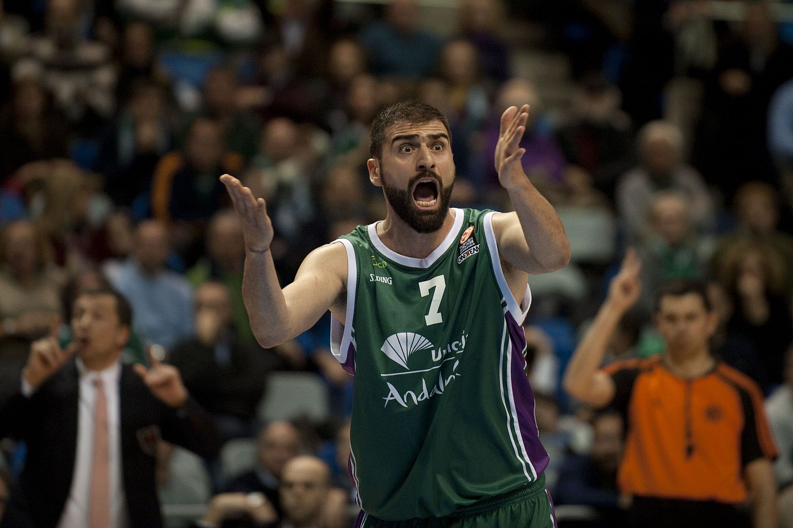 Kostas Vasileiadis, de Unicaja, durante el último partido de Euroliga.