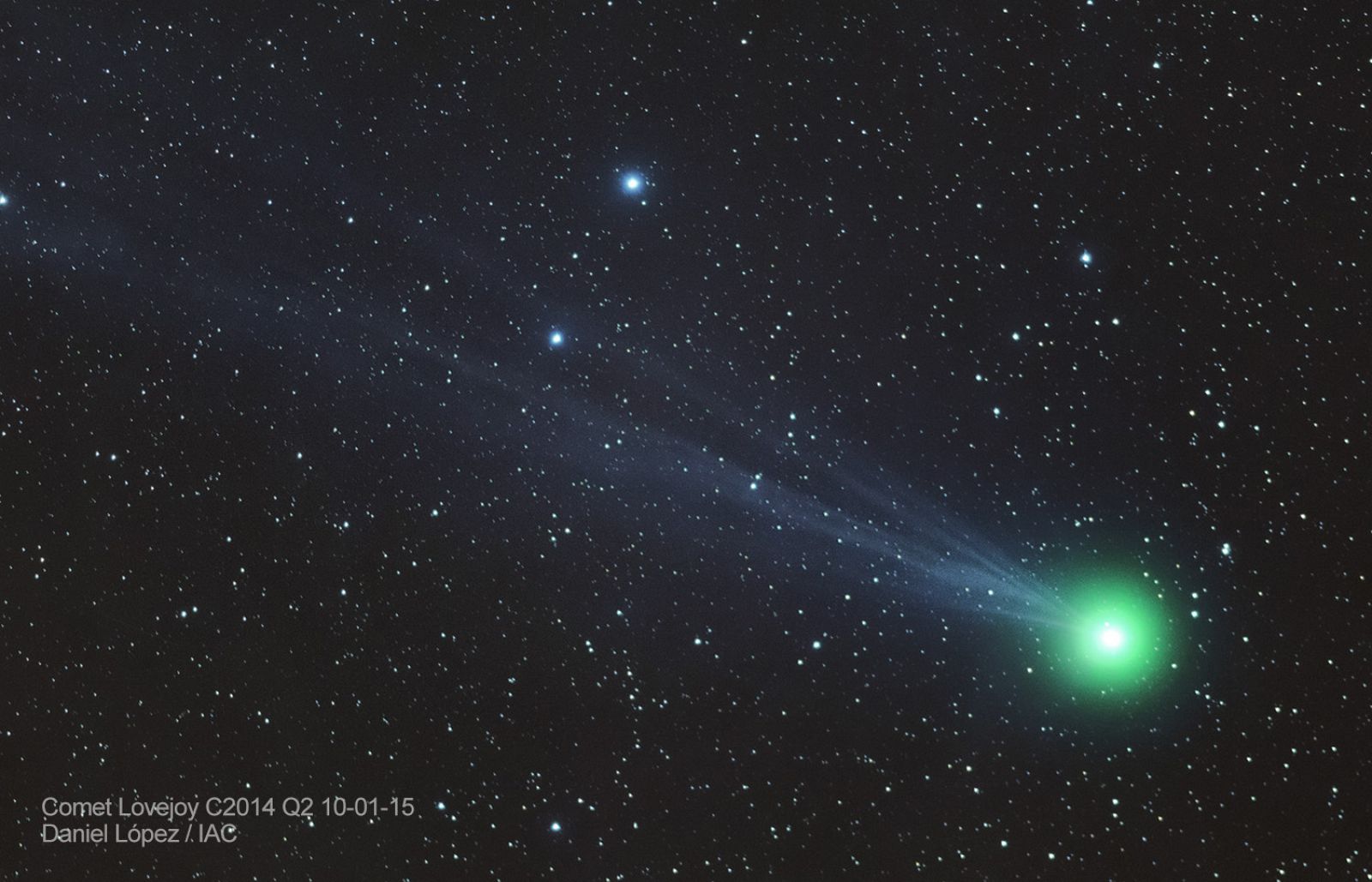 Cometa Lovejoy (C/2014 Q2) observado desde las inmediaciones del Observatorio del Teide