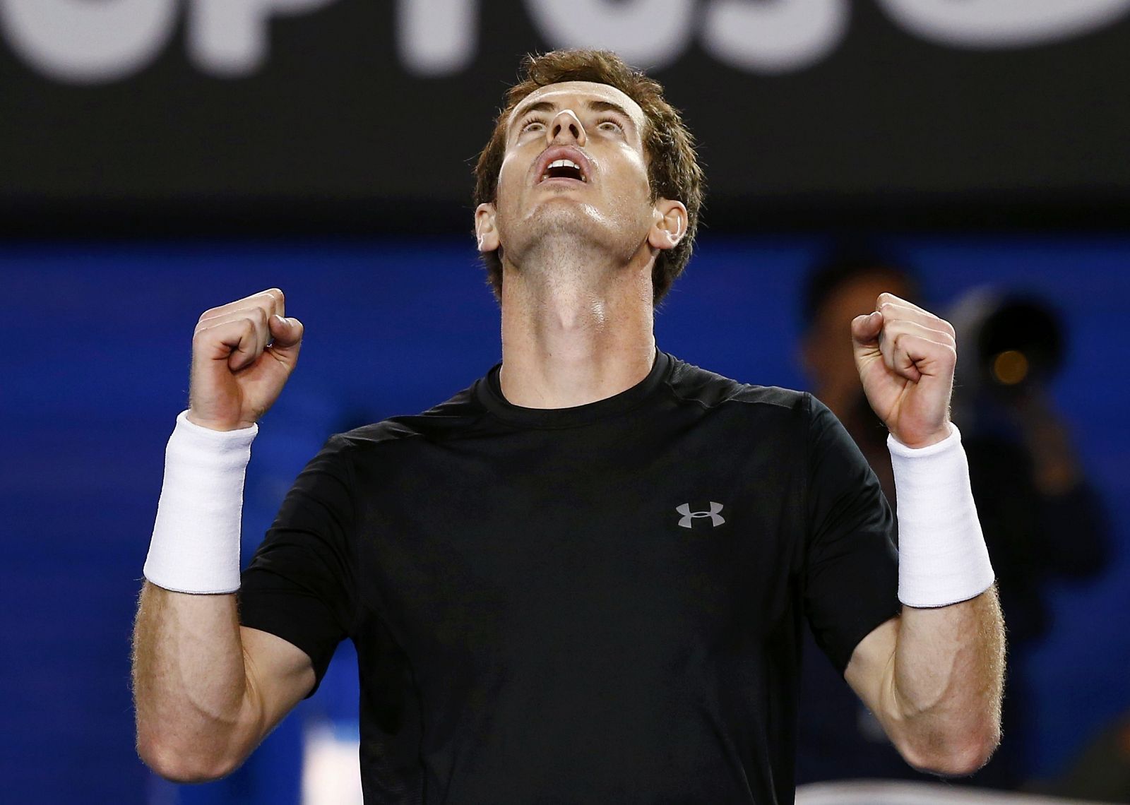 Andy Murray celebra su victoria sobre Dimitrov