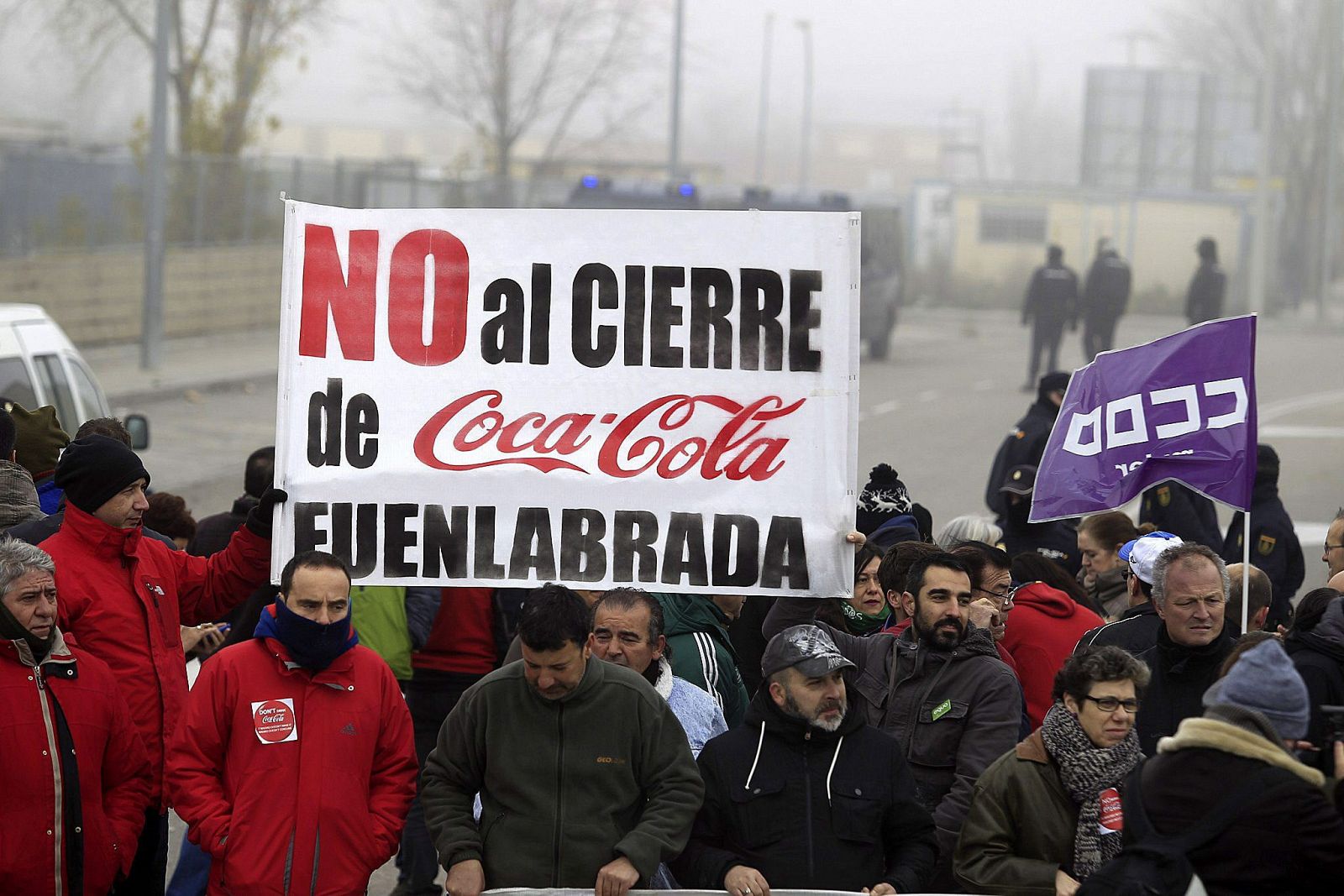 Protestas de los trabajadores de la planta de Coca-Cola en Fuenlabrada el pasado 15 de enero