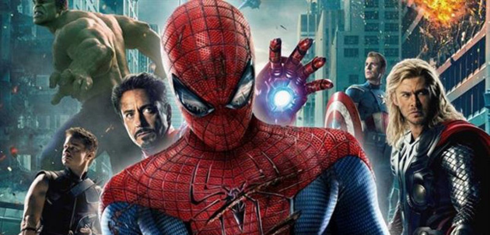 Montaje de Spider-Man con Los Vengadores