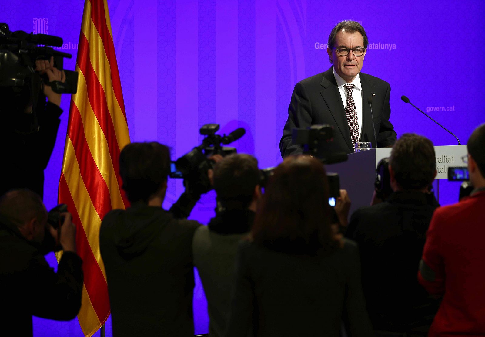 El presidente de la Generalitat, Artur Mas, en su comparecencia ante los medios.