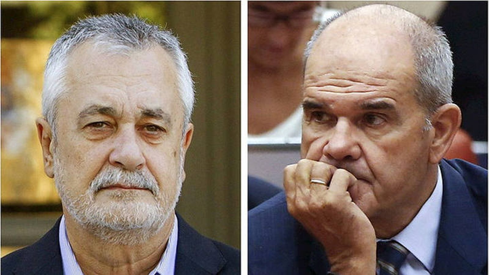 Los expresidentes de la Junta de Andalucía, Manuel Chaves y José Antonio Griñán.