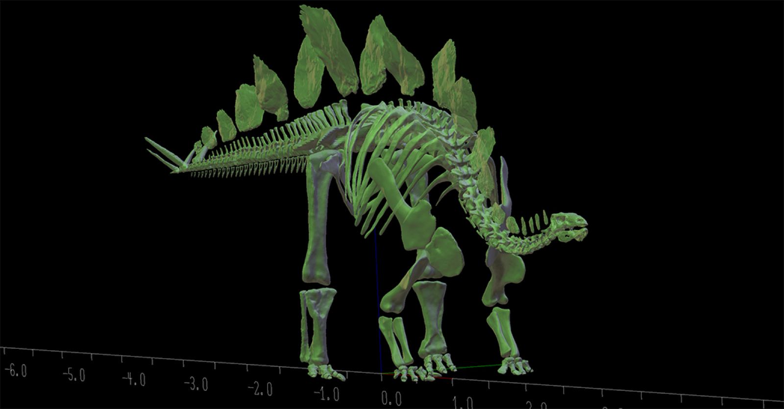 Modelo digital del estegosaurio