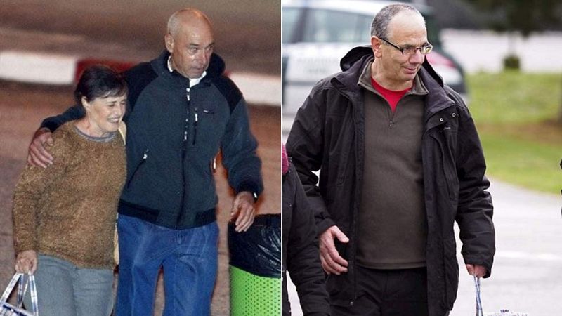 Los etarras Santi Potros y Alberto Plazaola cuando salieron de prisión en diciembre.